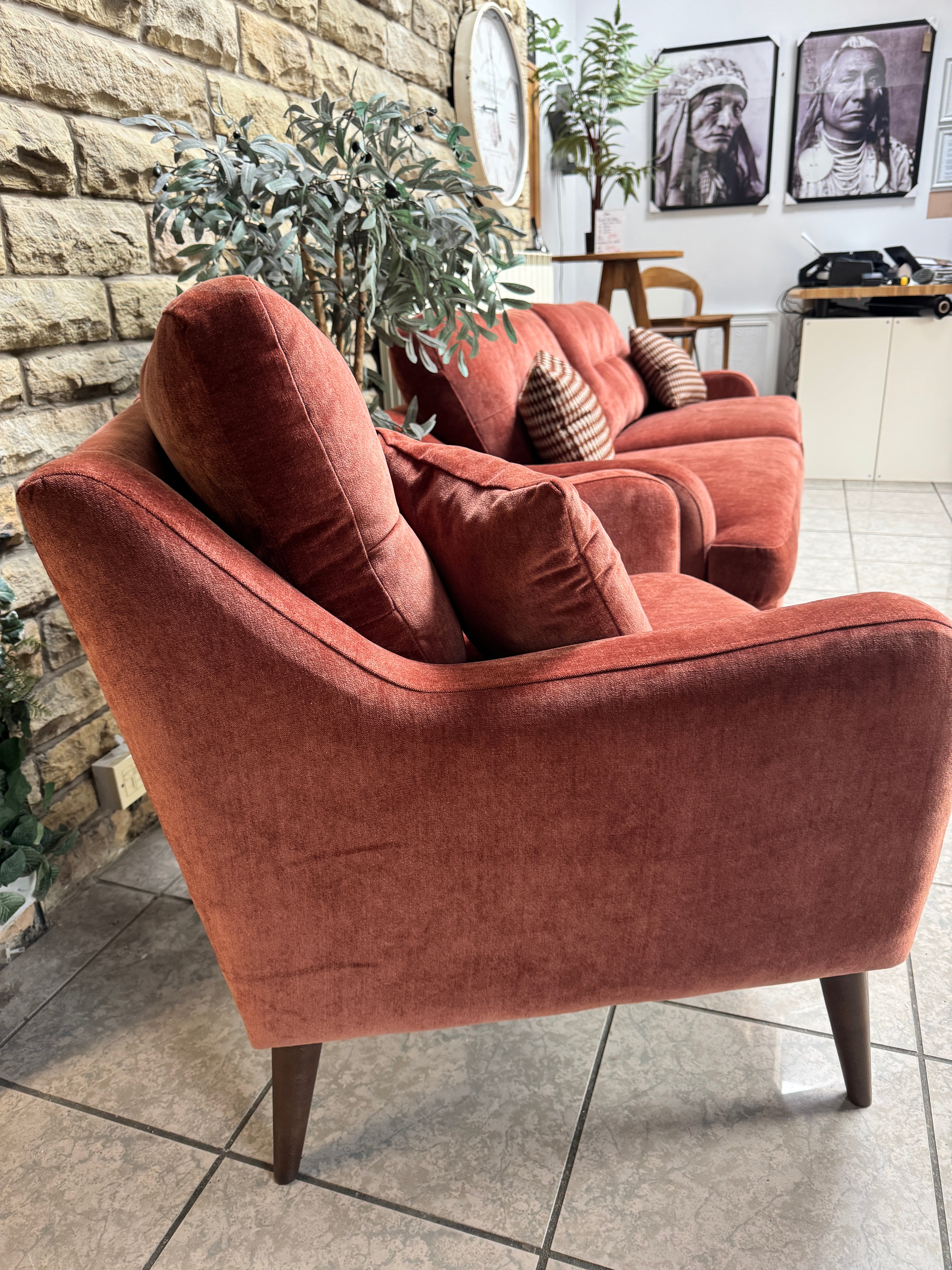 Rowan accent chair in Witton Brick chenille