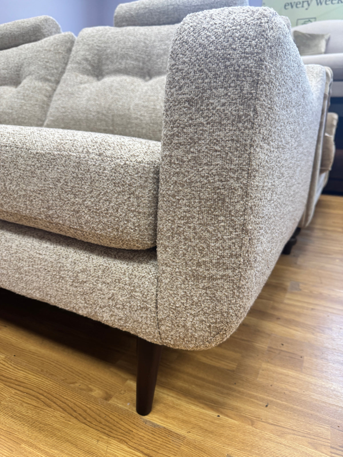 Lisbon 3 seater sofa with removable headrests in soft natural mix boucle fabric