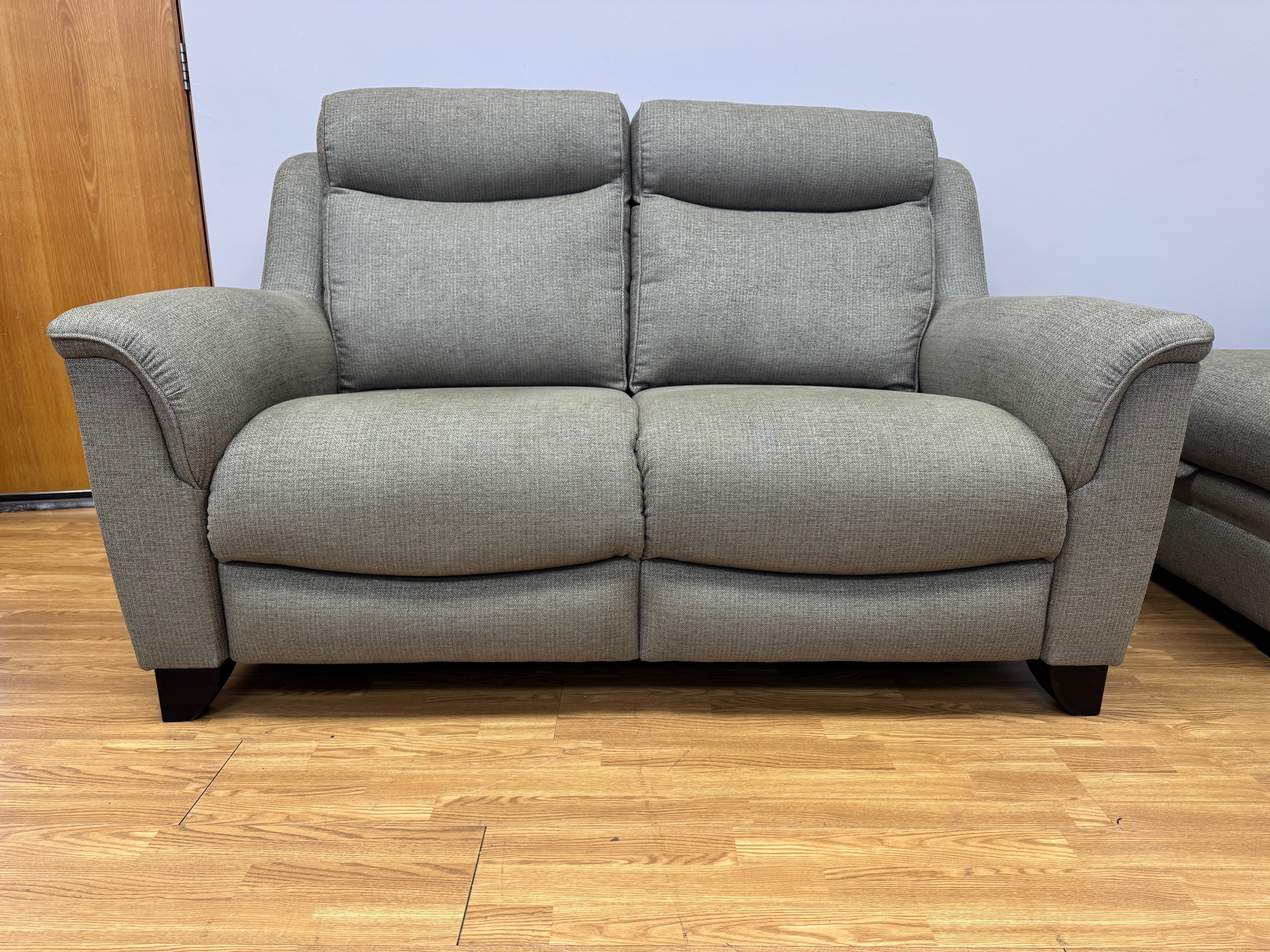 Parker Knoll Manhattan 2 seater sofa, pair of matching armchairs and storage footstool