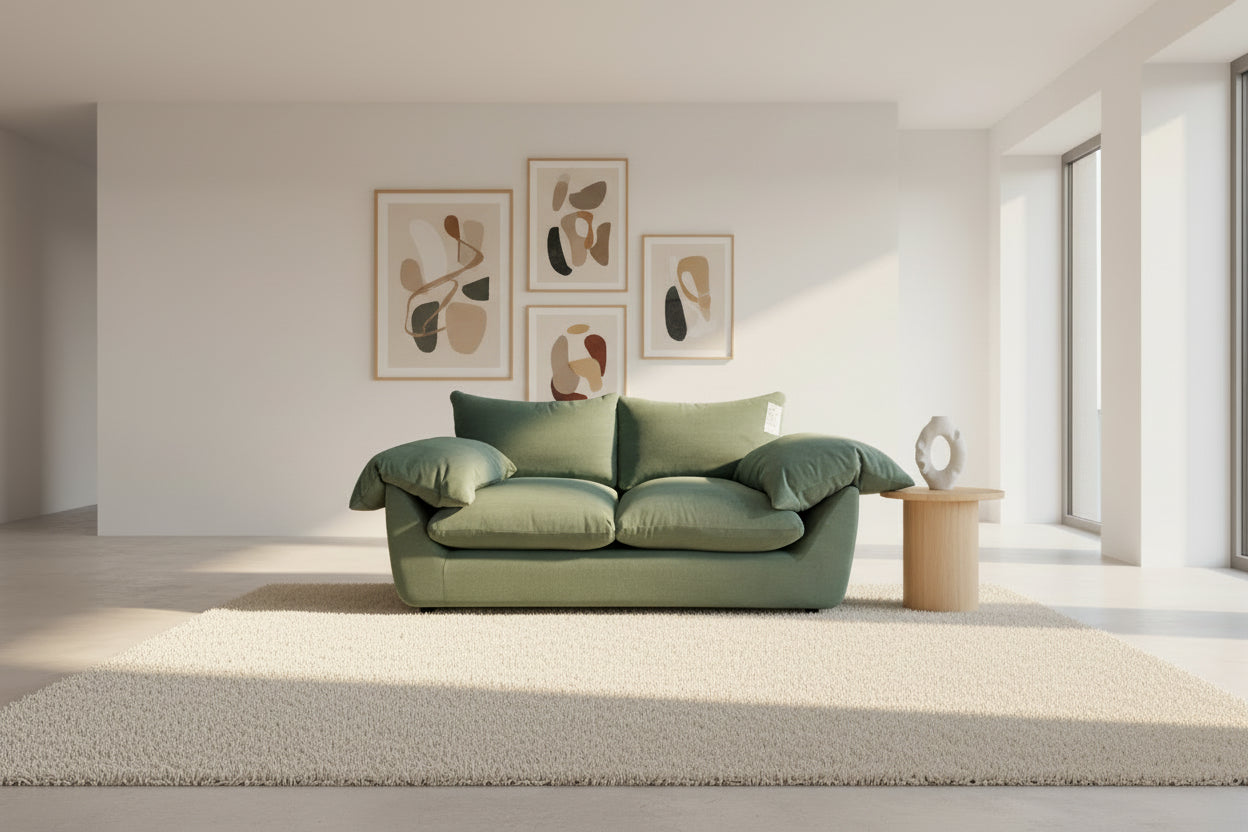 Bayside 2 seater sofa in Teal Midnight soft fabric