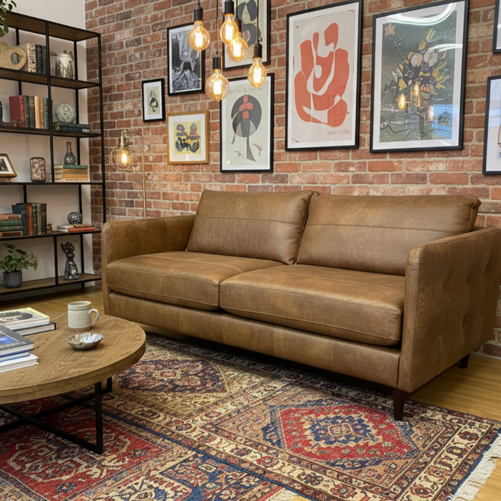 Warren 3 Seater Sofa in Napoli Tan leather