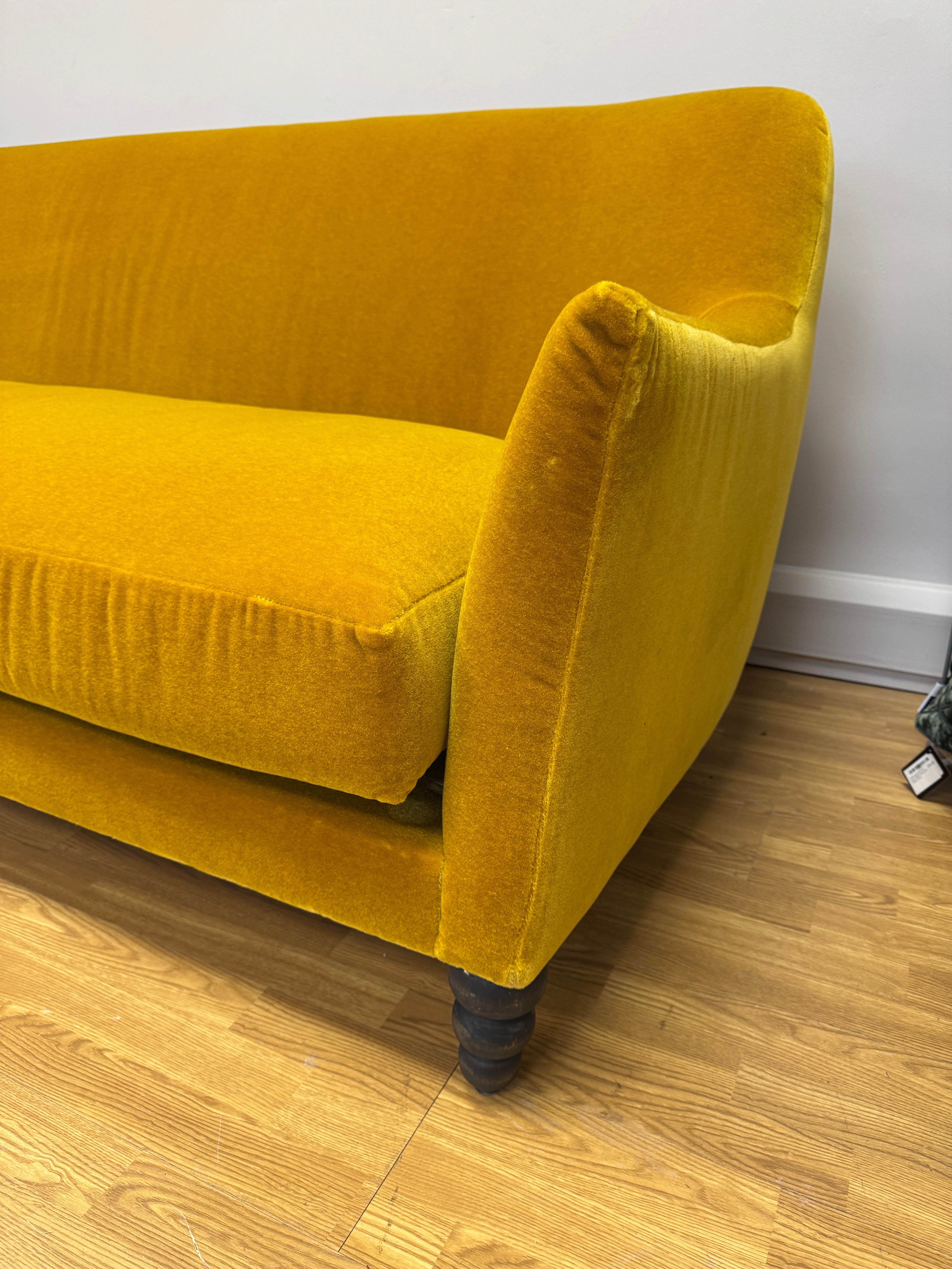 Love Your Home Bloomsbury large 3 seater sofa in Mohair velvet Topaz (mustard) fabric