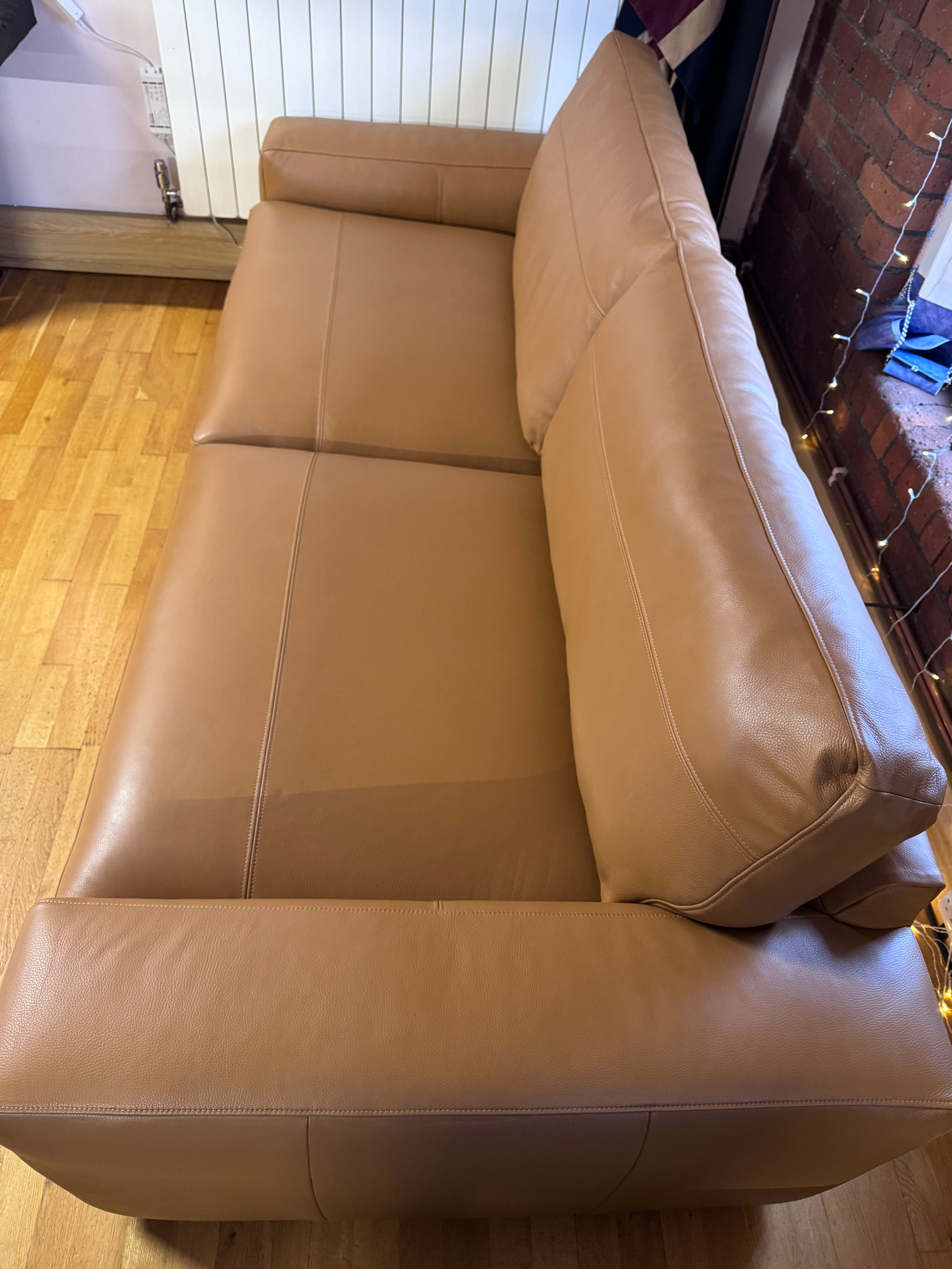 Next Houghton 4 seater split sofa in Tan Turin leather