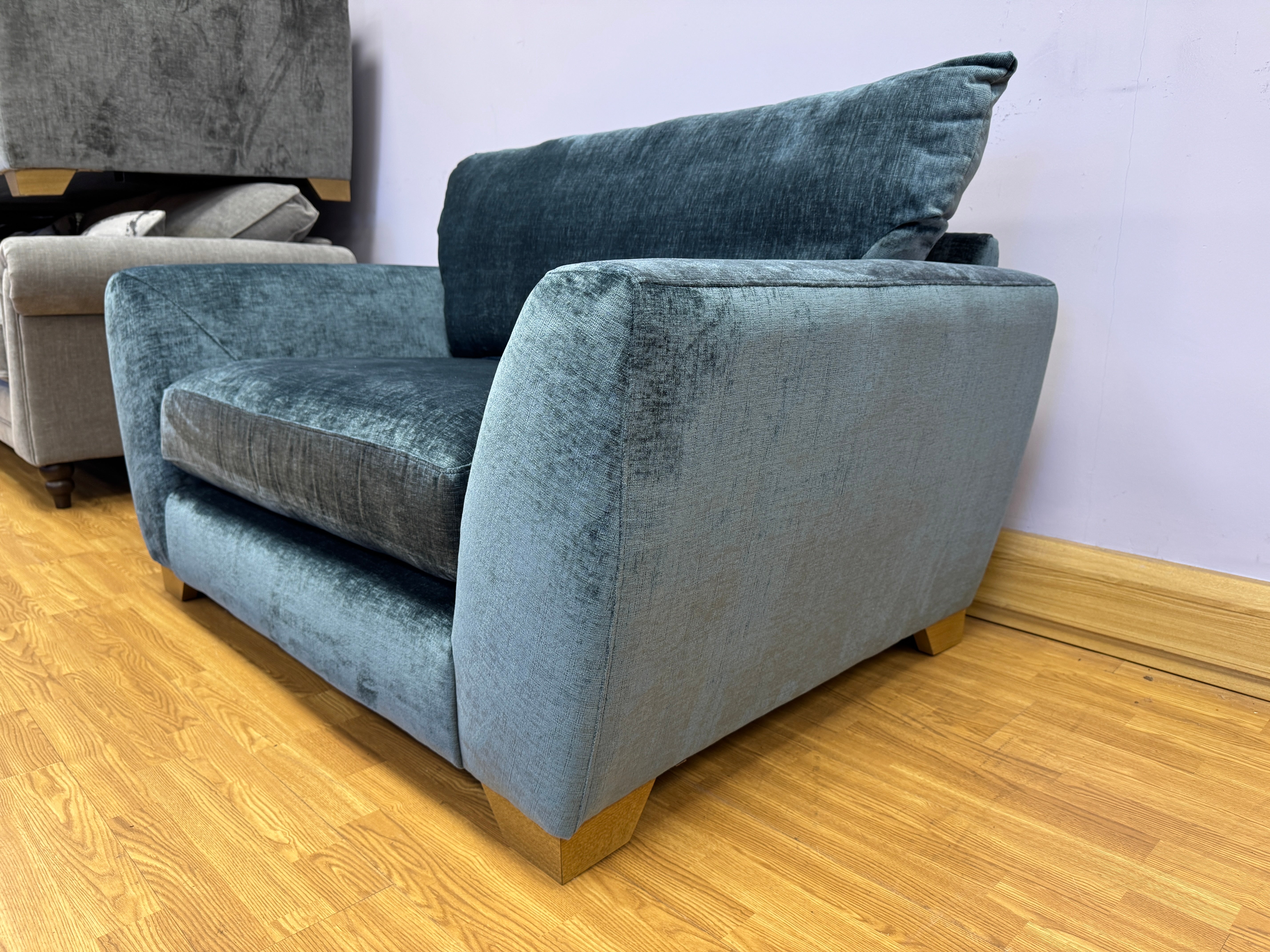 Mala large loveseat in Dion Capri textured chenille fabric