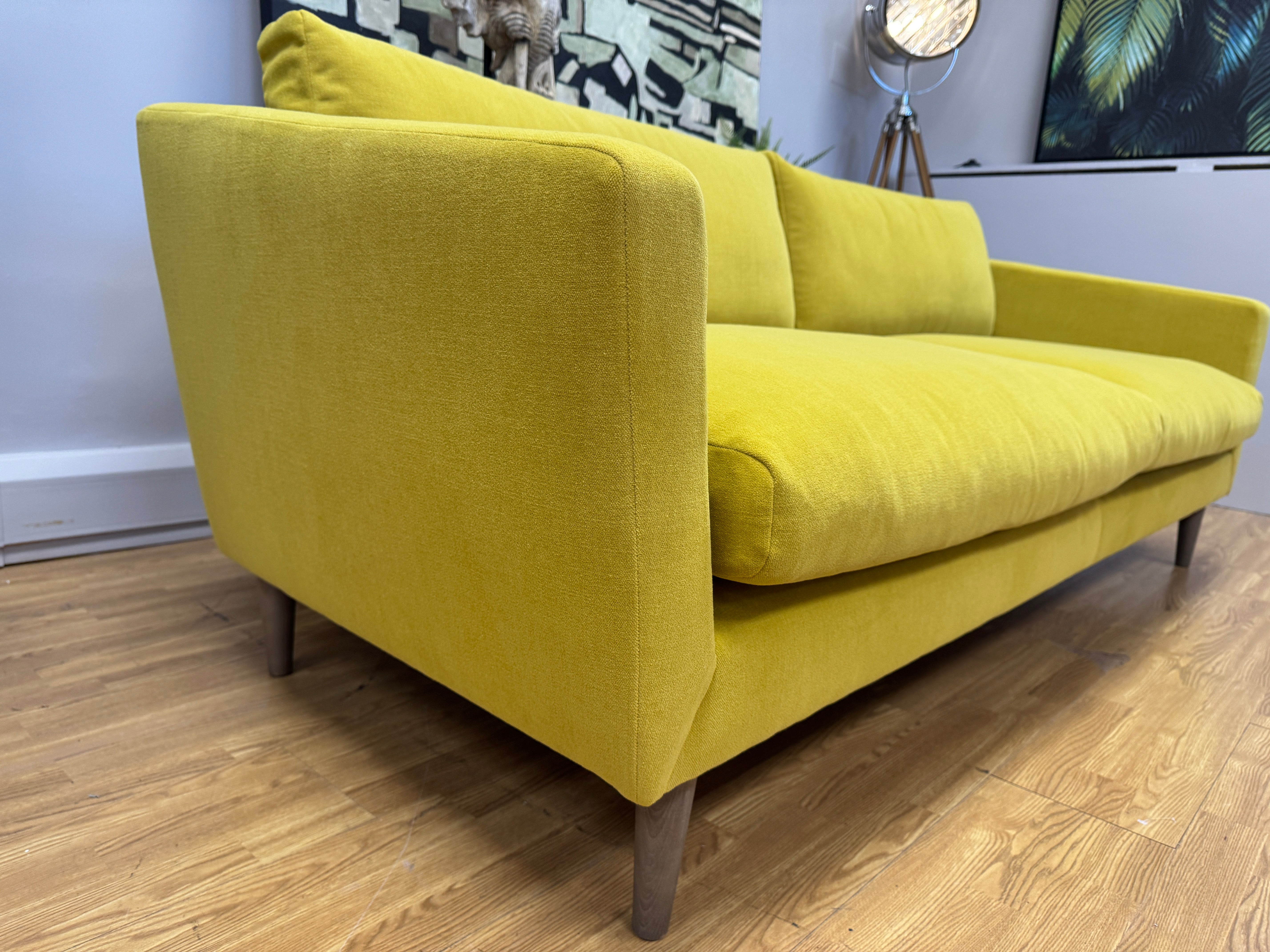 Dorsey large 4 seater sofa in sunny yellow premium velvet