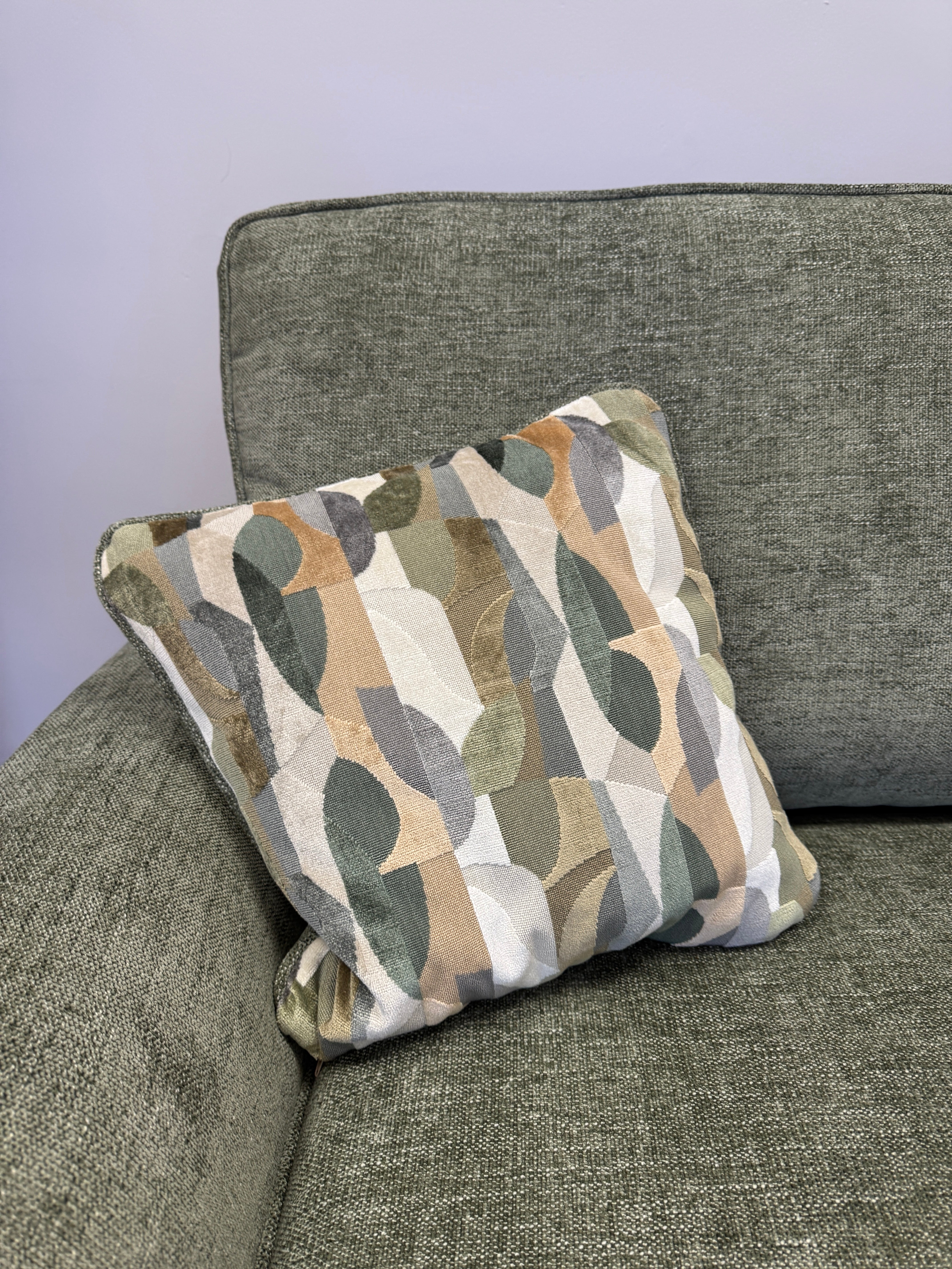 Caspian 3 seater sofa bed in Marlon Botanic green fabric