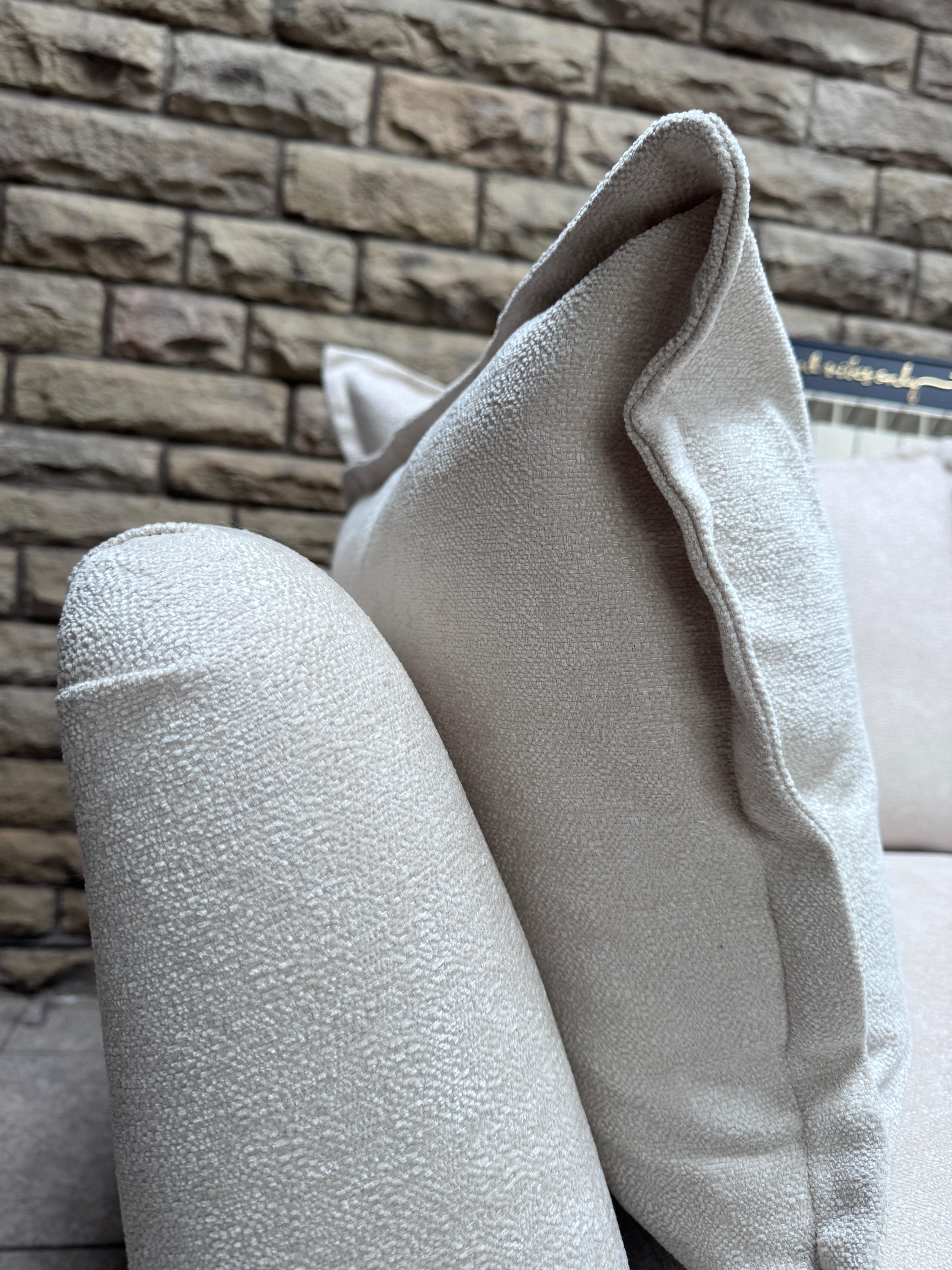 Luca 2 seater sofa in Ivory textured chenille fabric