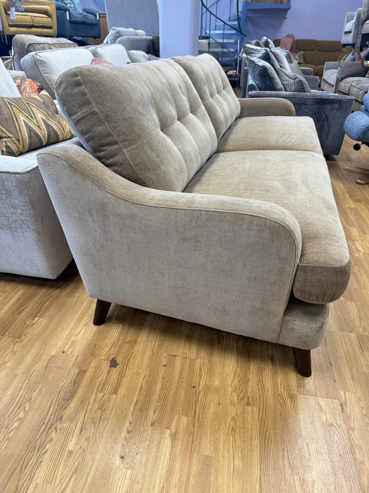 Loften 4 seater sofa in caramel soft chenille fabric