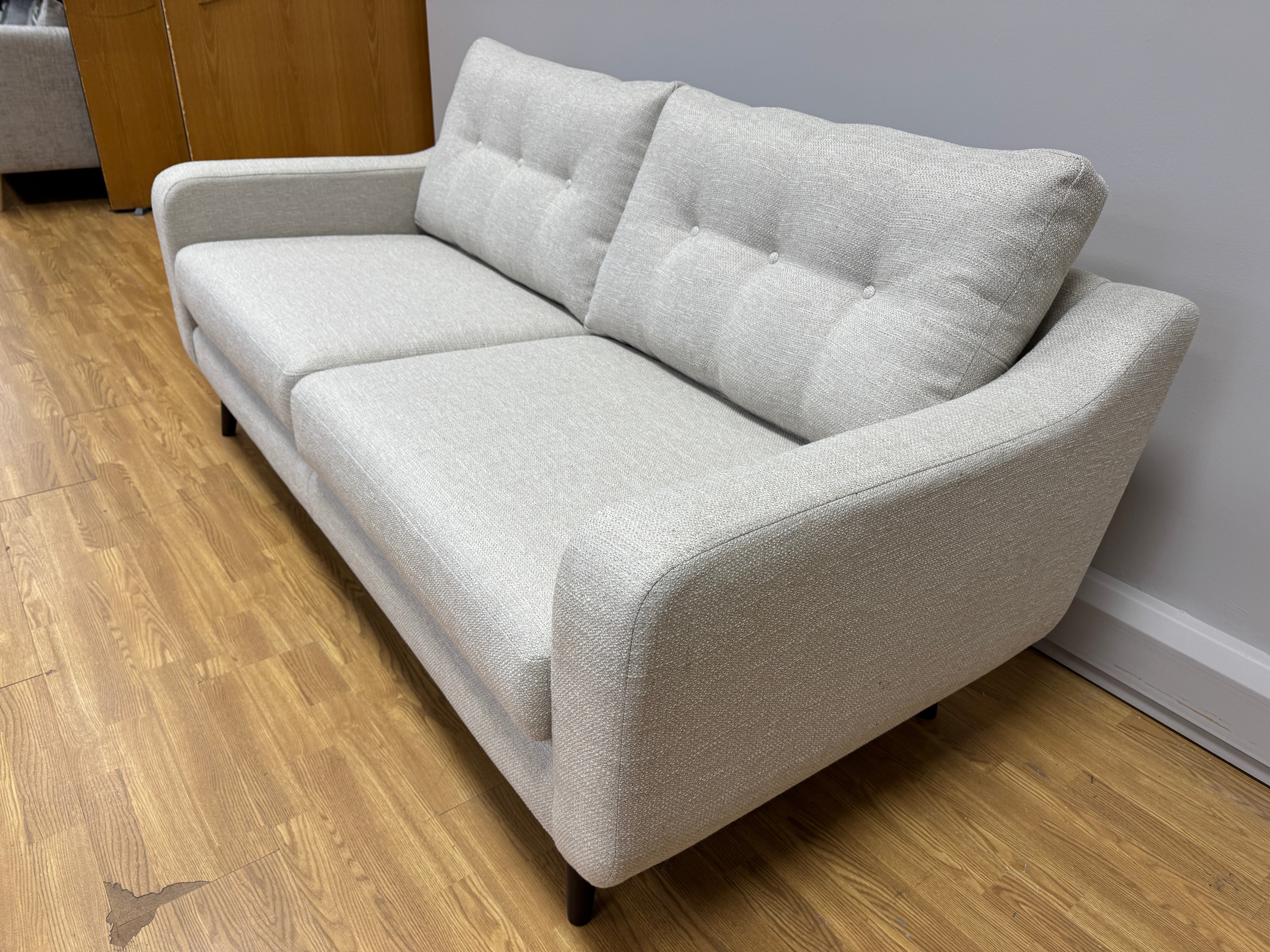 Lisbon 3 seater standard back sofa in natural mix weave fabric