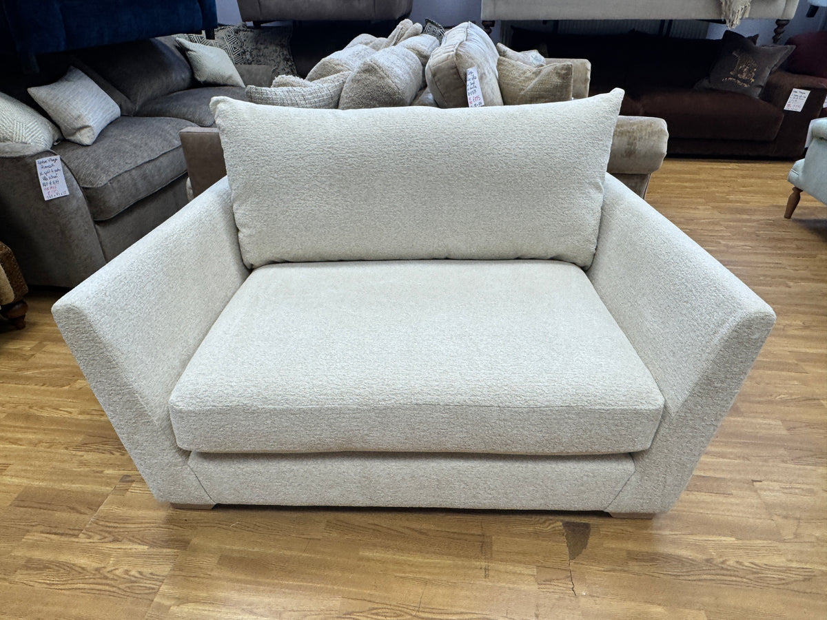 Tallulah large loveseat in cosy cream boucle fabric
