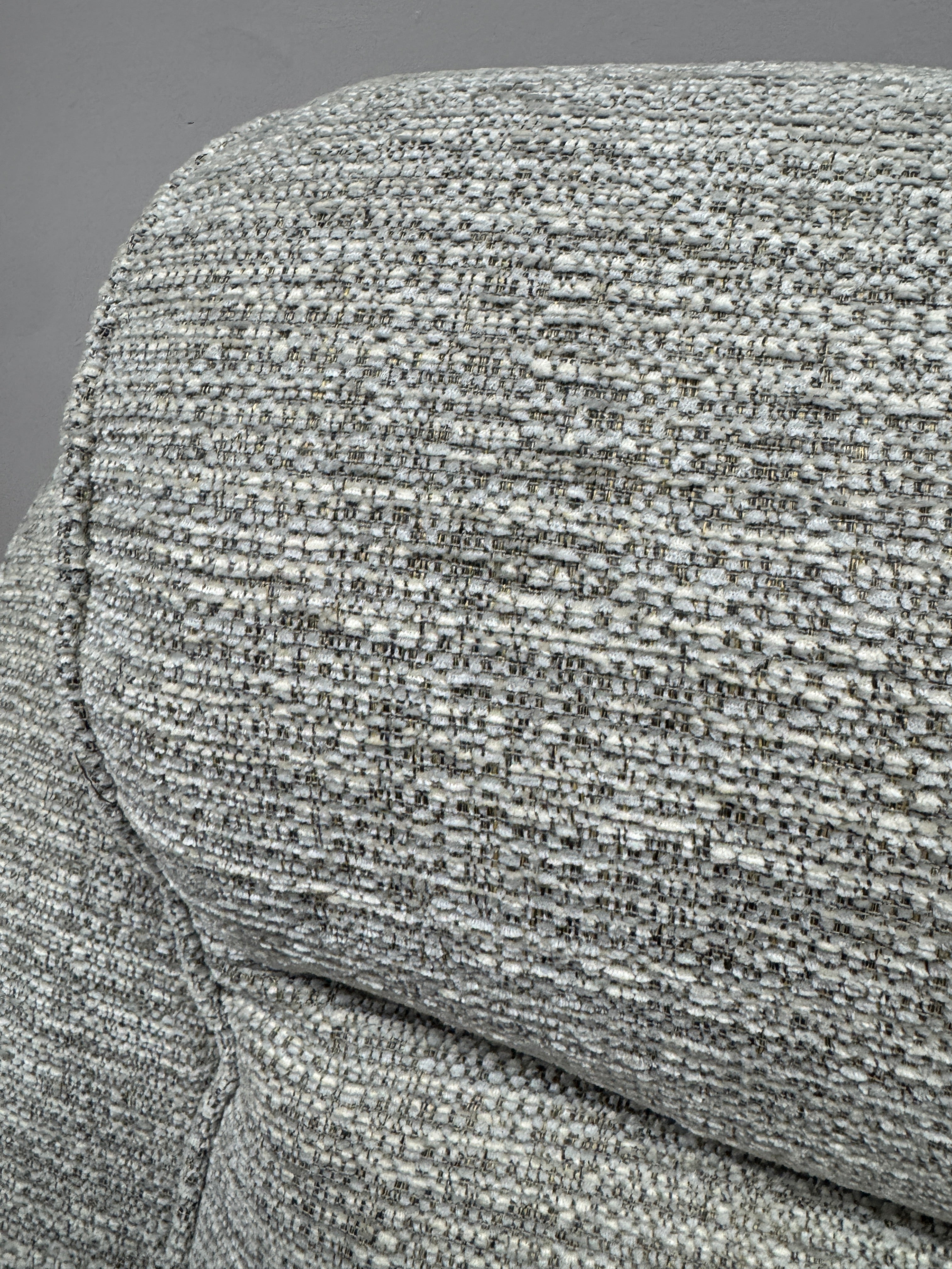 Parker Knoll Manhattan 3 seater high back sofa in light grey mix weave fabric