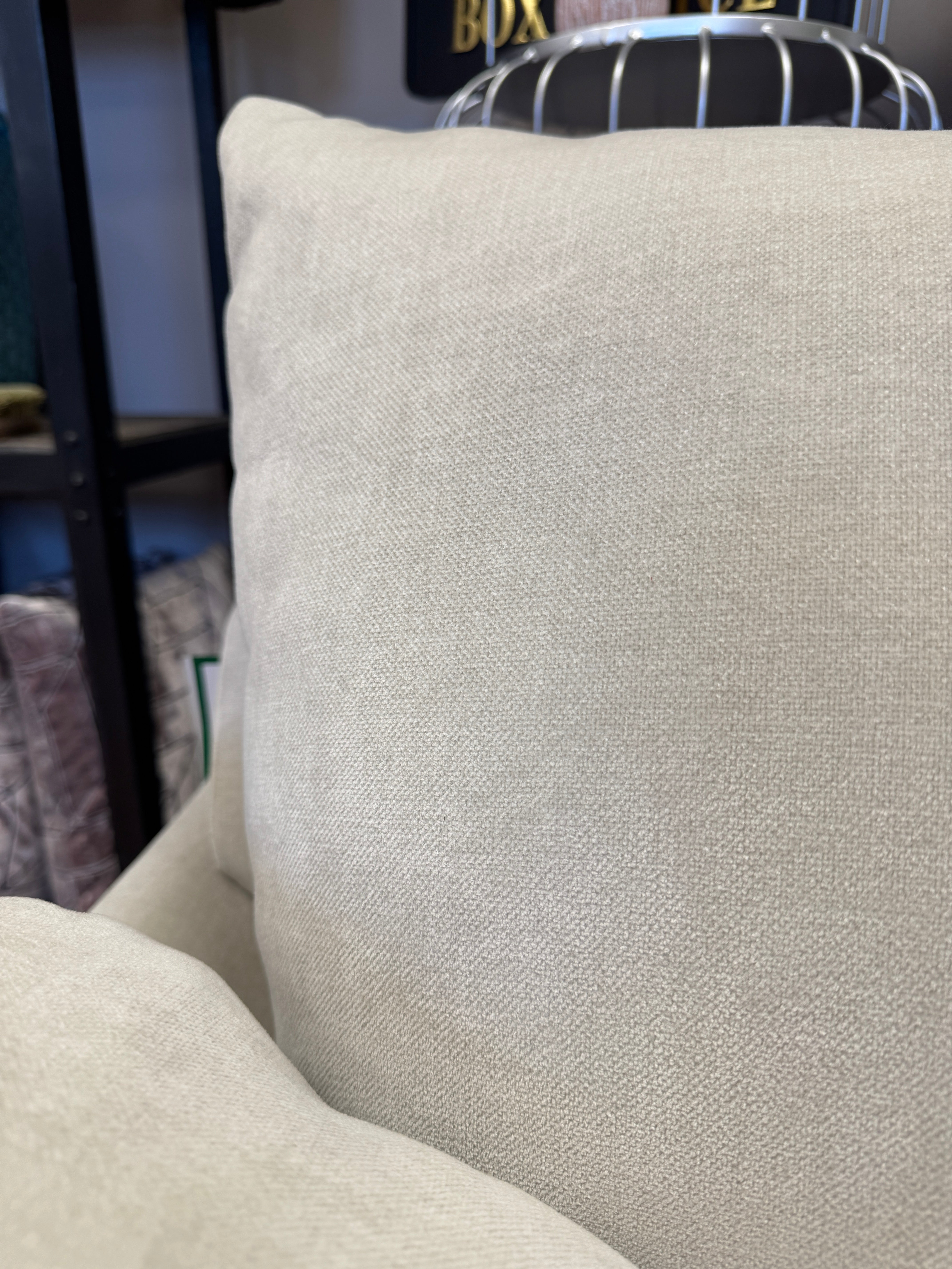 Southgate 3 seater sofa in ivory soft velvet fabric