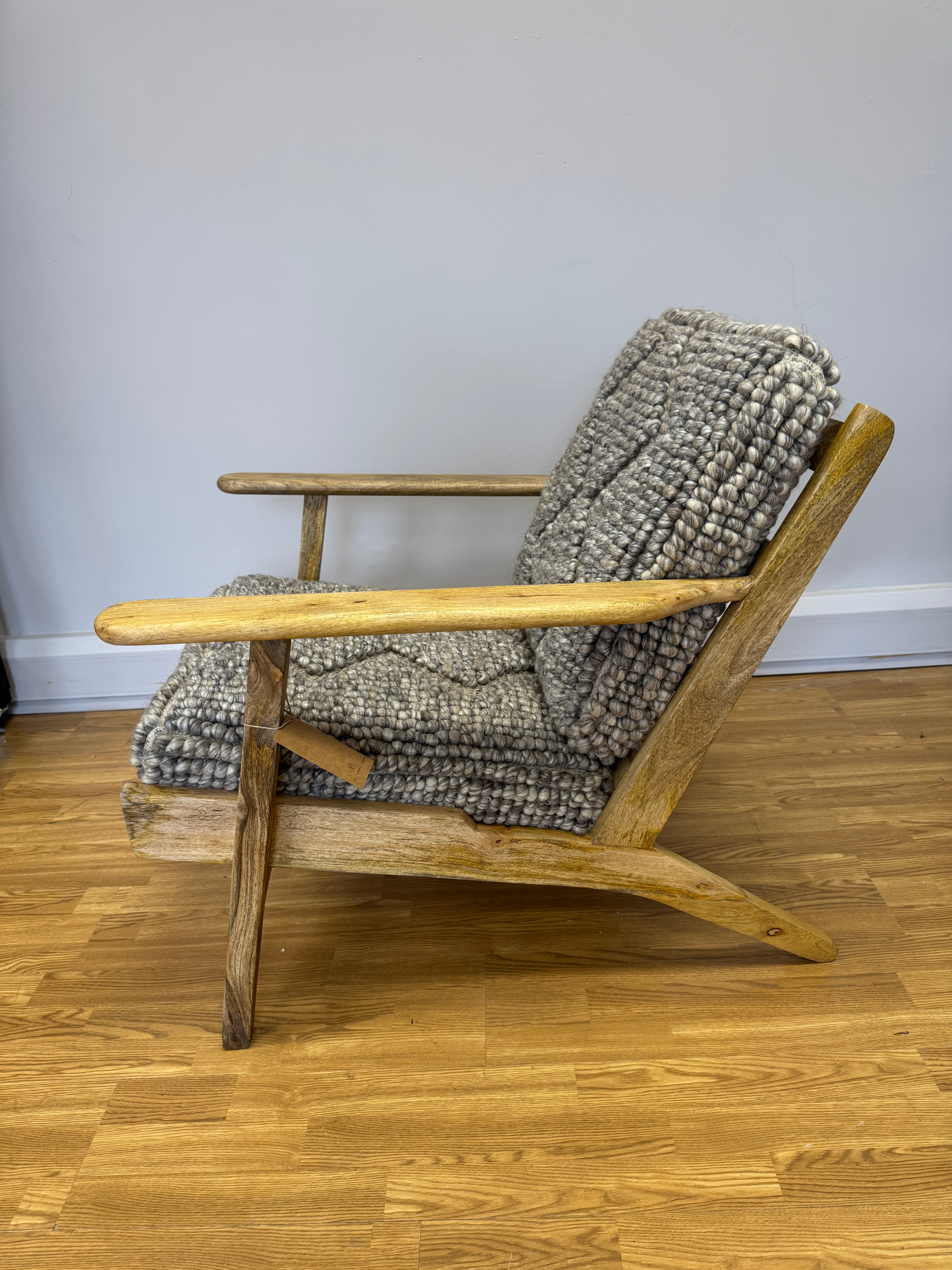 Nkuku Keya chunky natural weave & mango wood accent chair