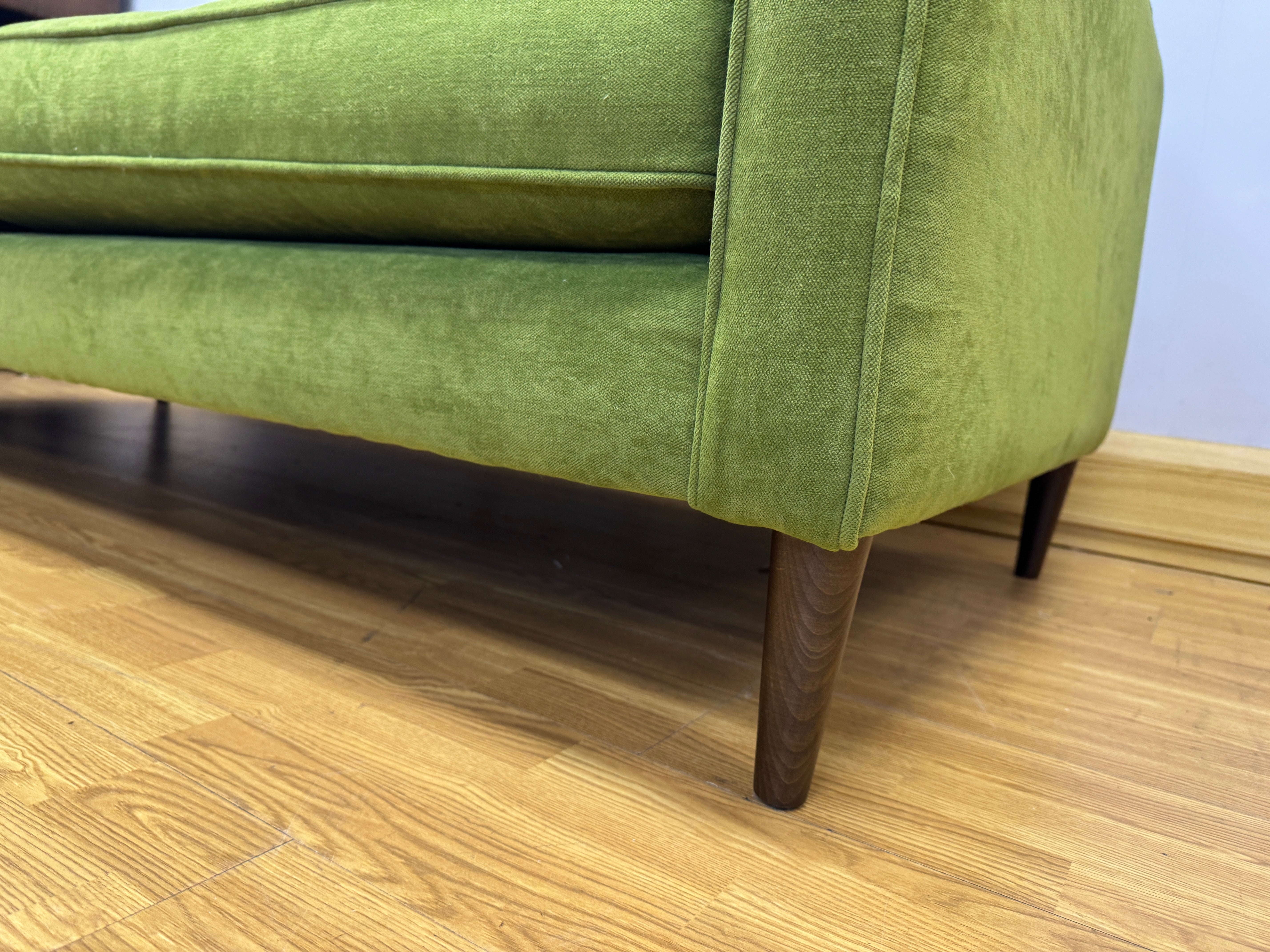 Orla Kiely Ebben large 4 seater bench back sofa in Seagrass green velvet