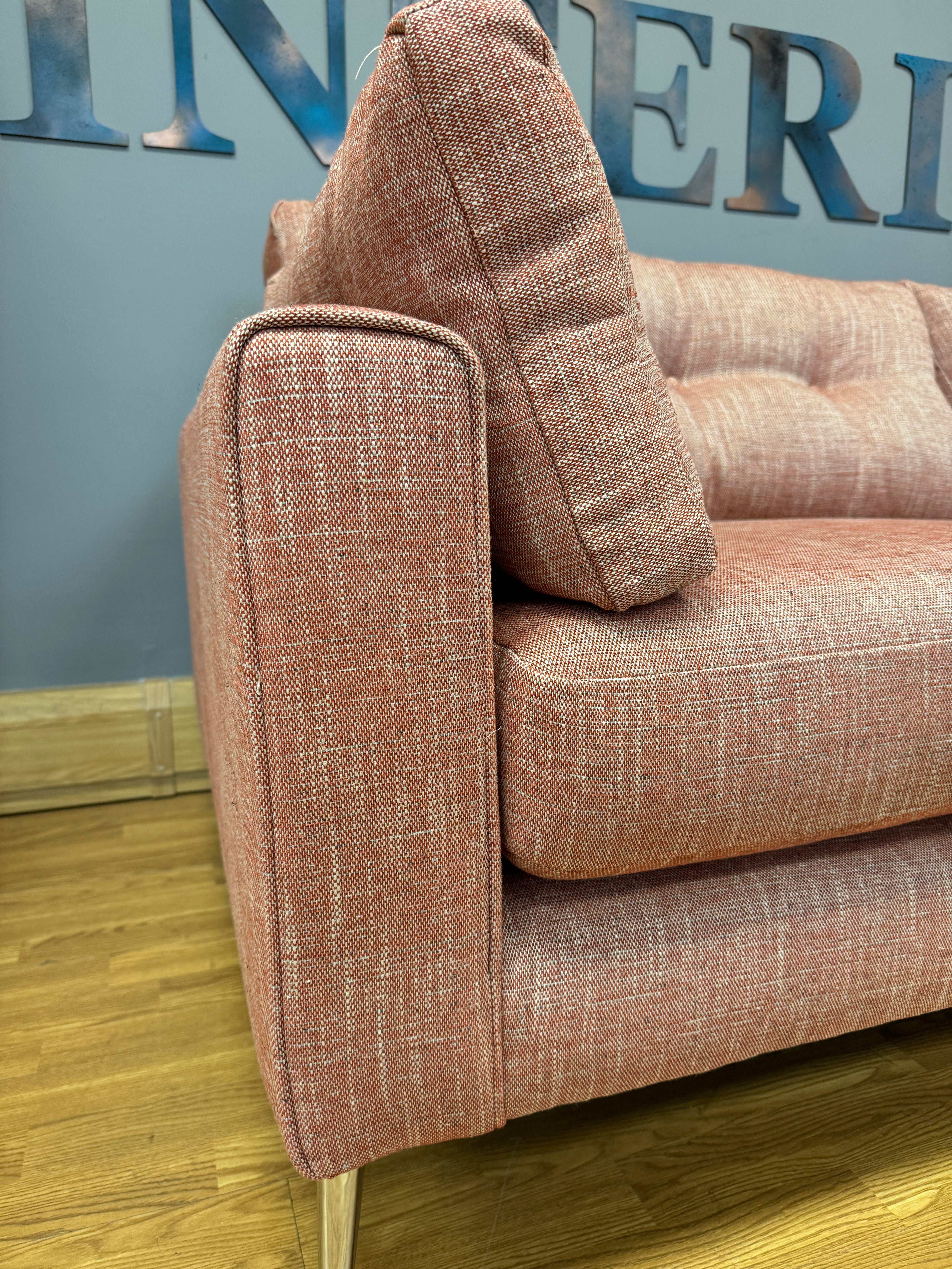 MAYA 4 seater standard back sofa in Terracotta mix weave fabric