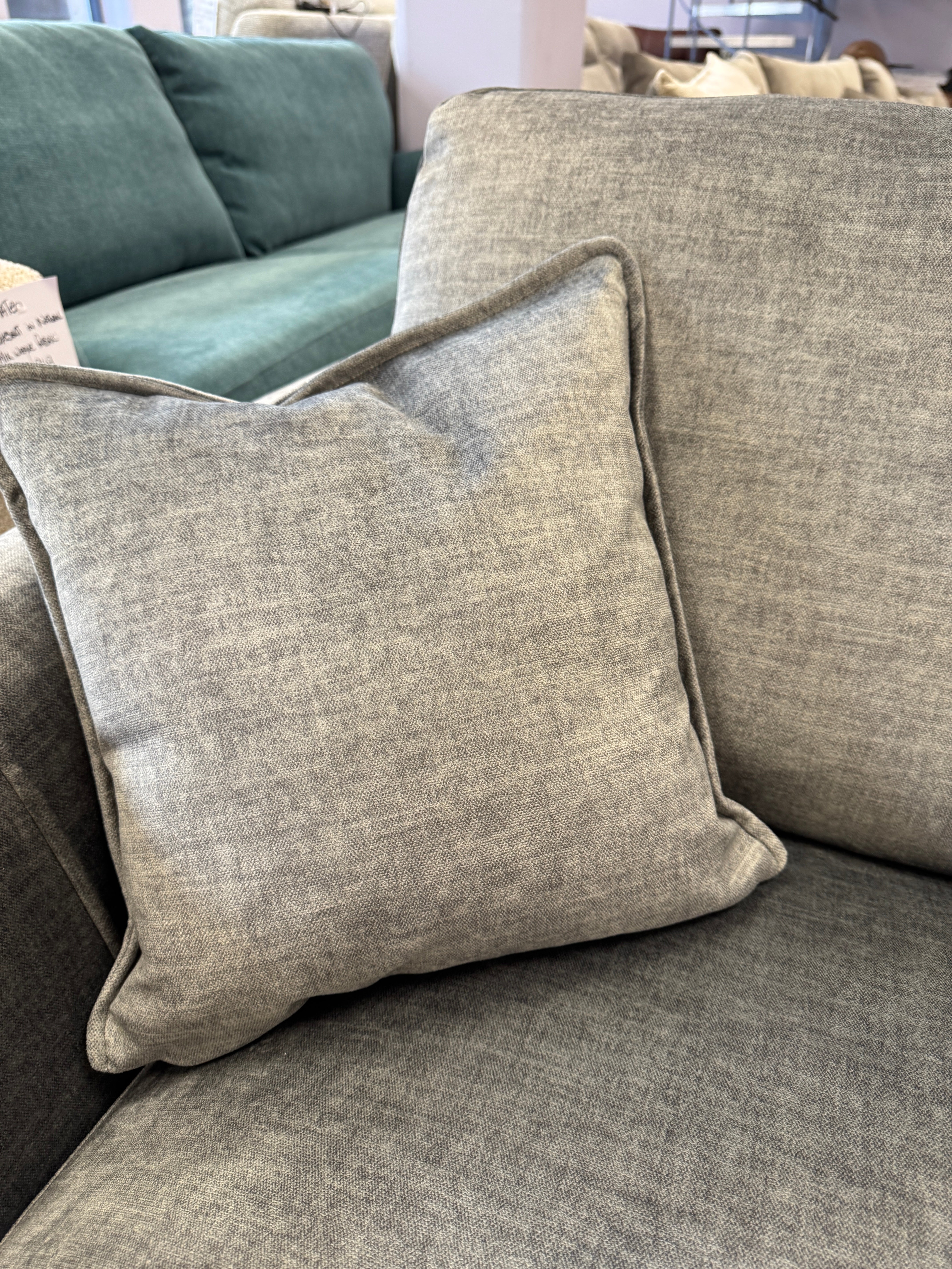 Kingham 2 seater sofa in Dalia dark grey velvet fabric