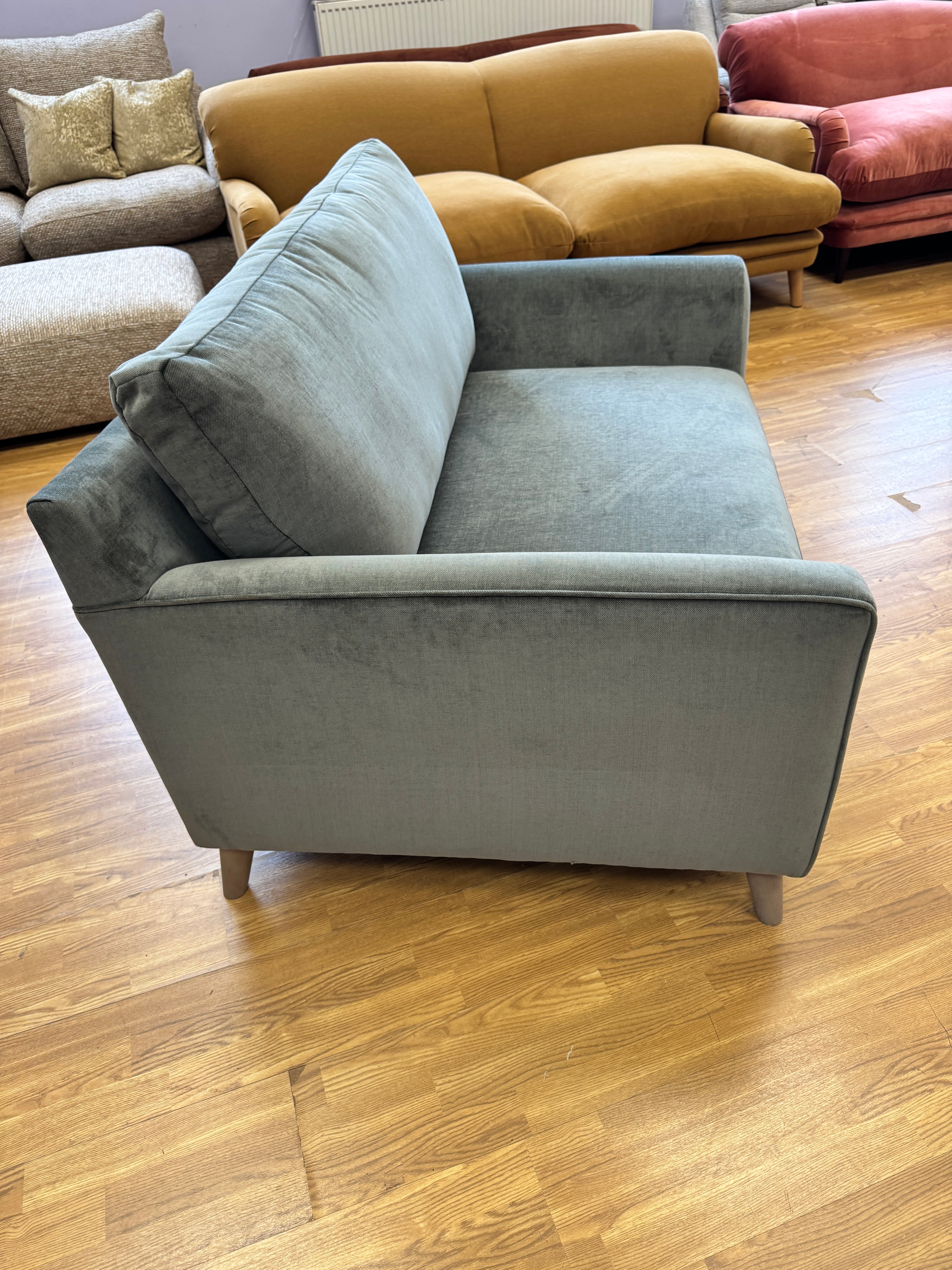 Tovi Loveseat in Spruce Green/Grey velvet