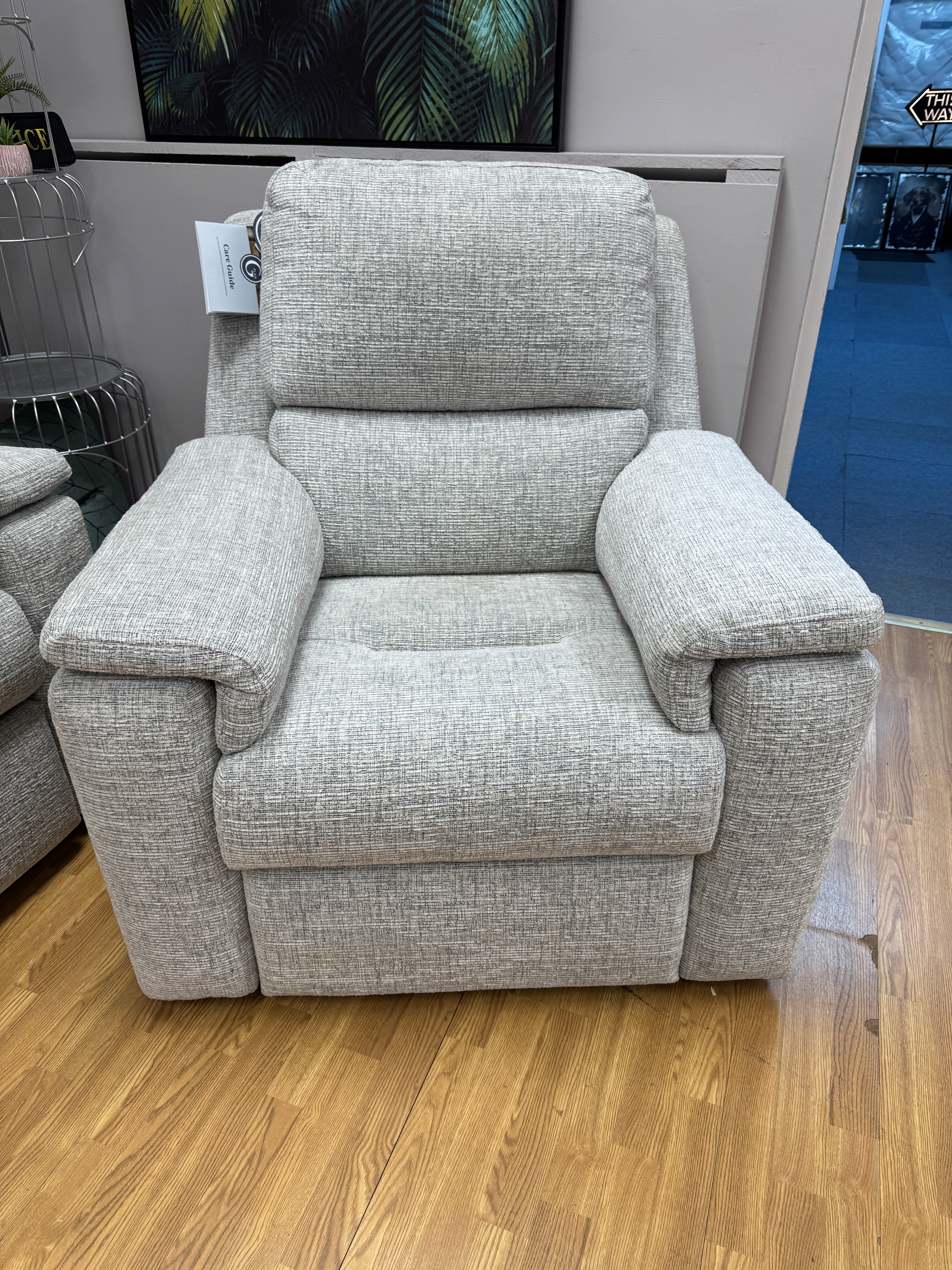 G Plan Harper standard armchair in Could mix weave fabric