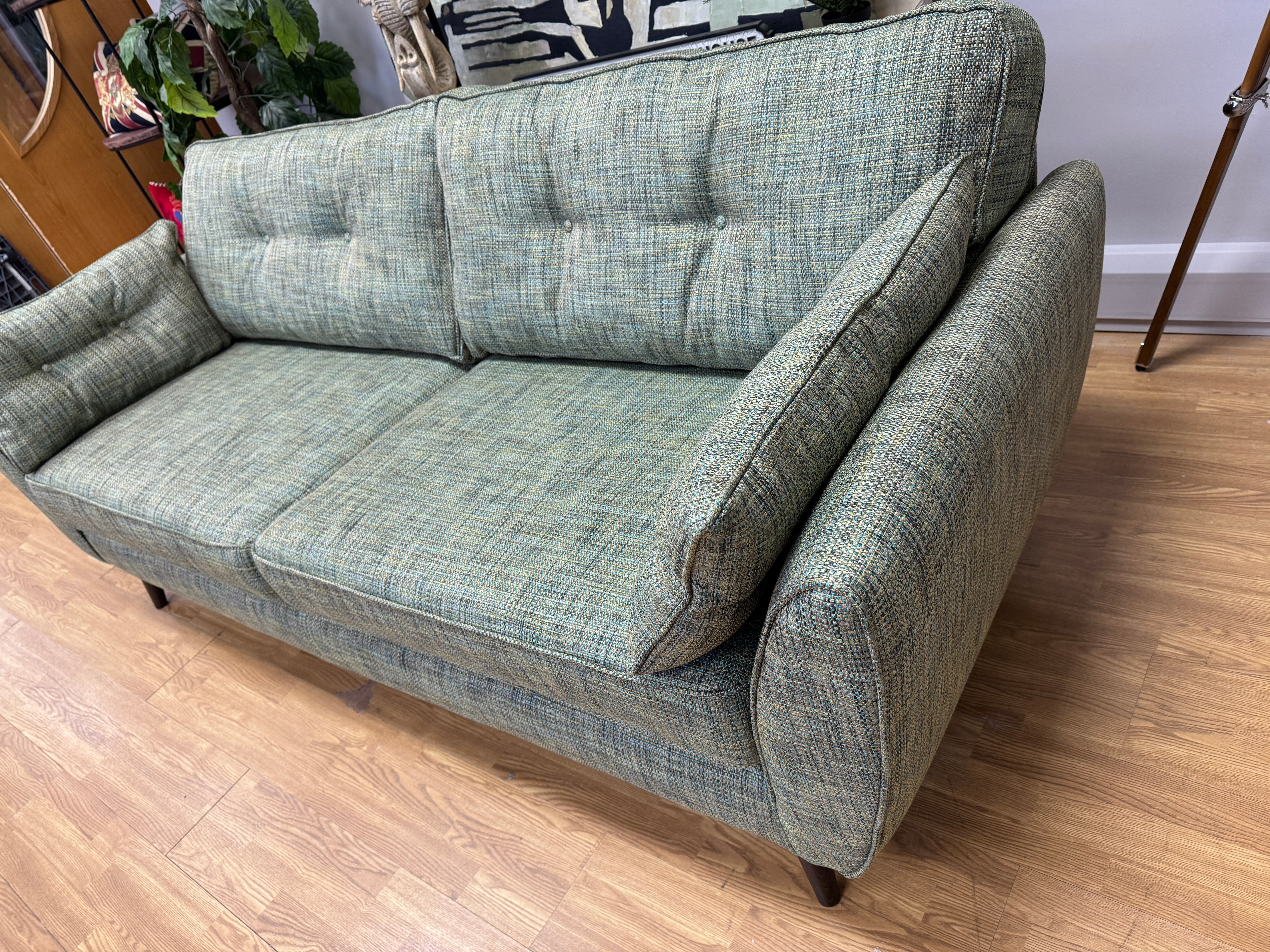 Zinc large 4 seater standard back sofa in Molten Fern green mix weave