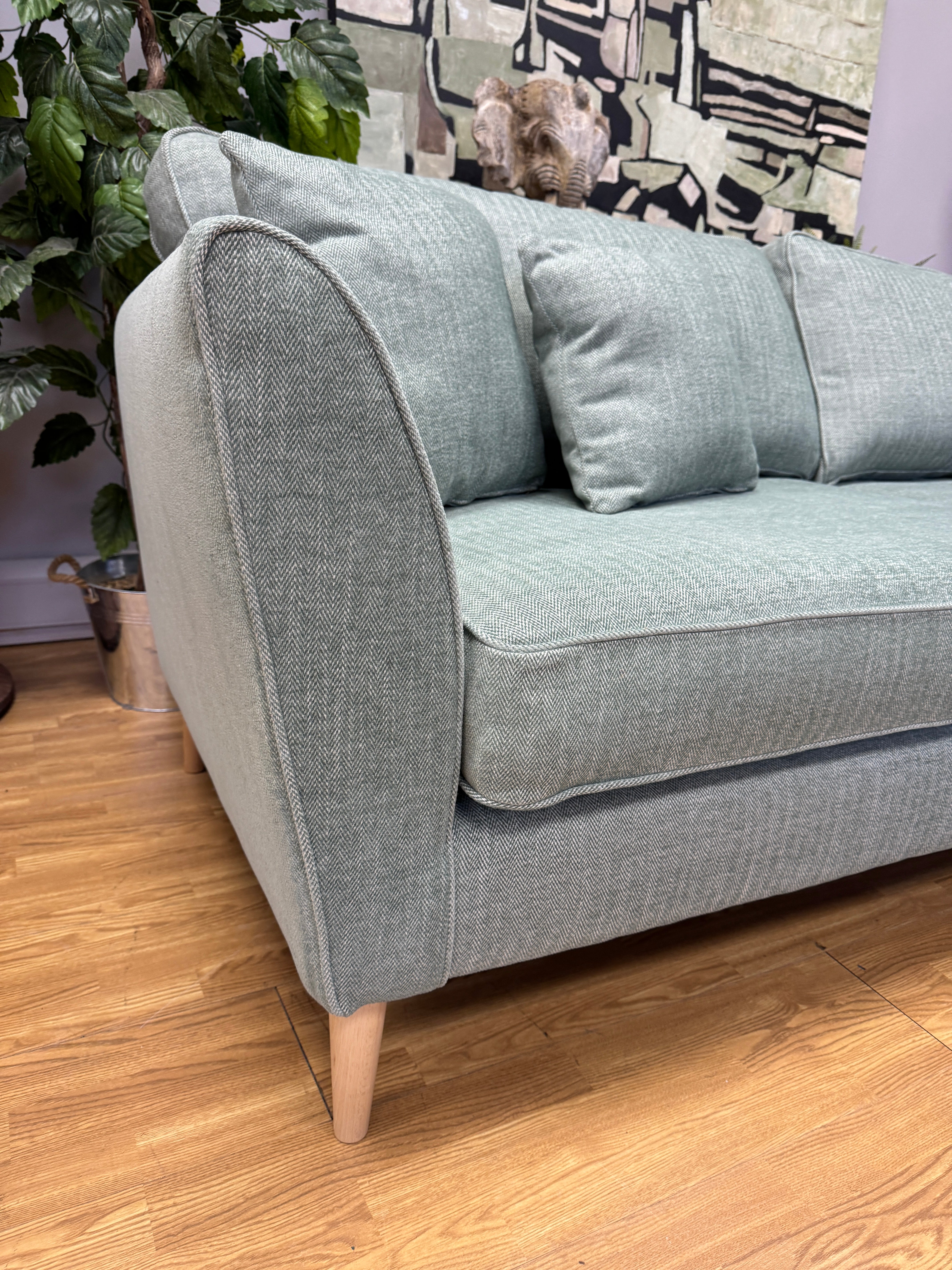 Sofology Canterbury 4 seater sofa in Delta Green Herringbone