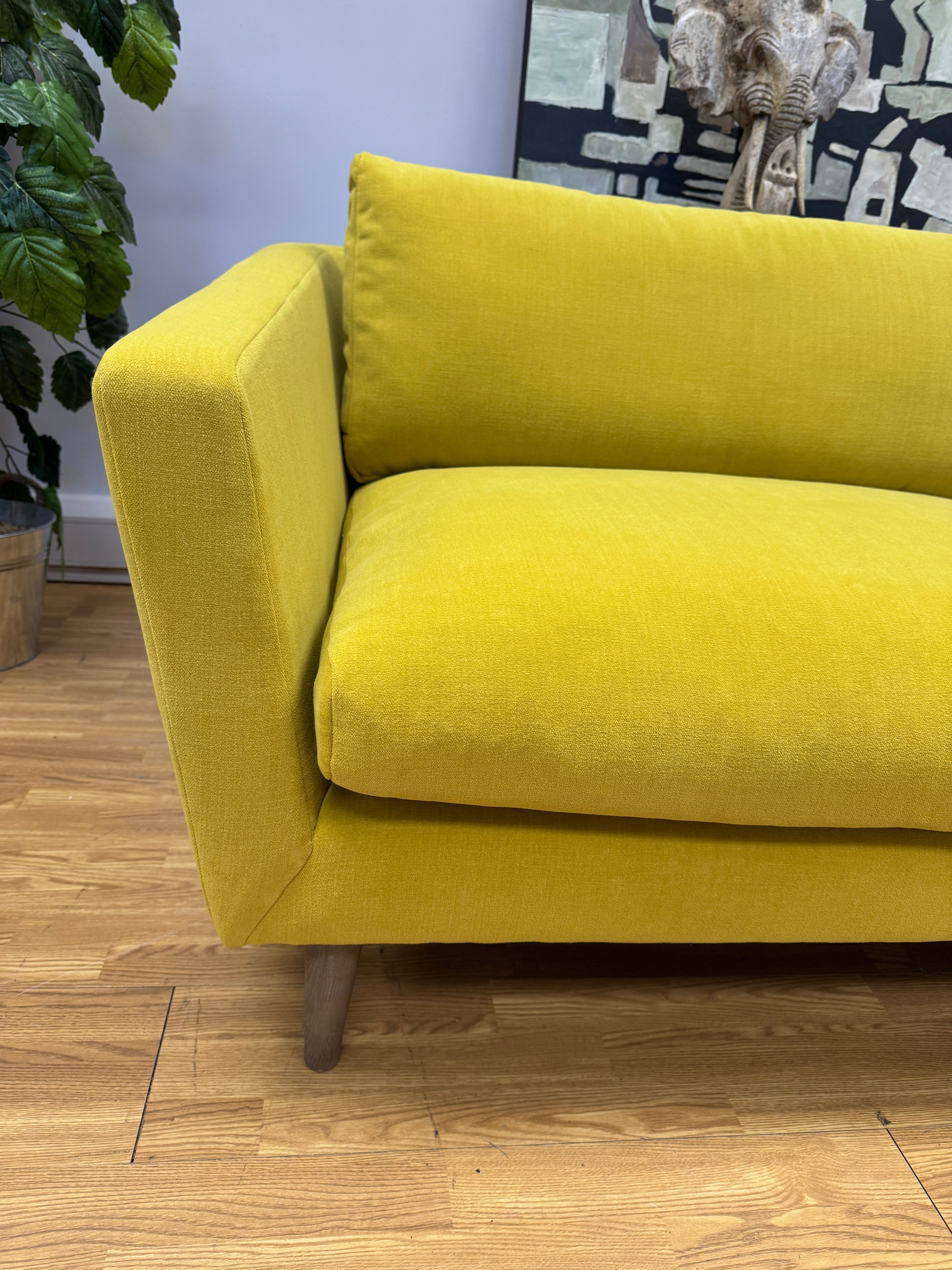 Dorsey large 4 seater sofa in sunny yellow premium velvet