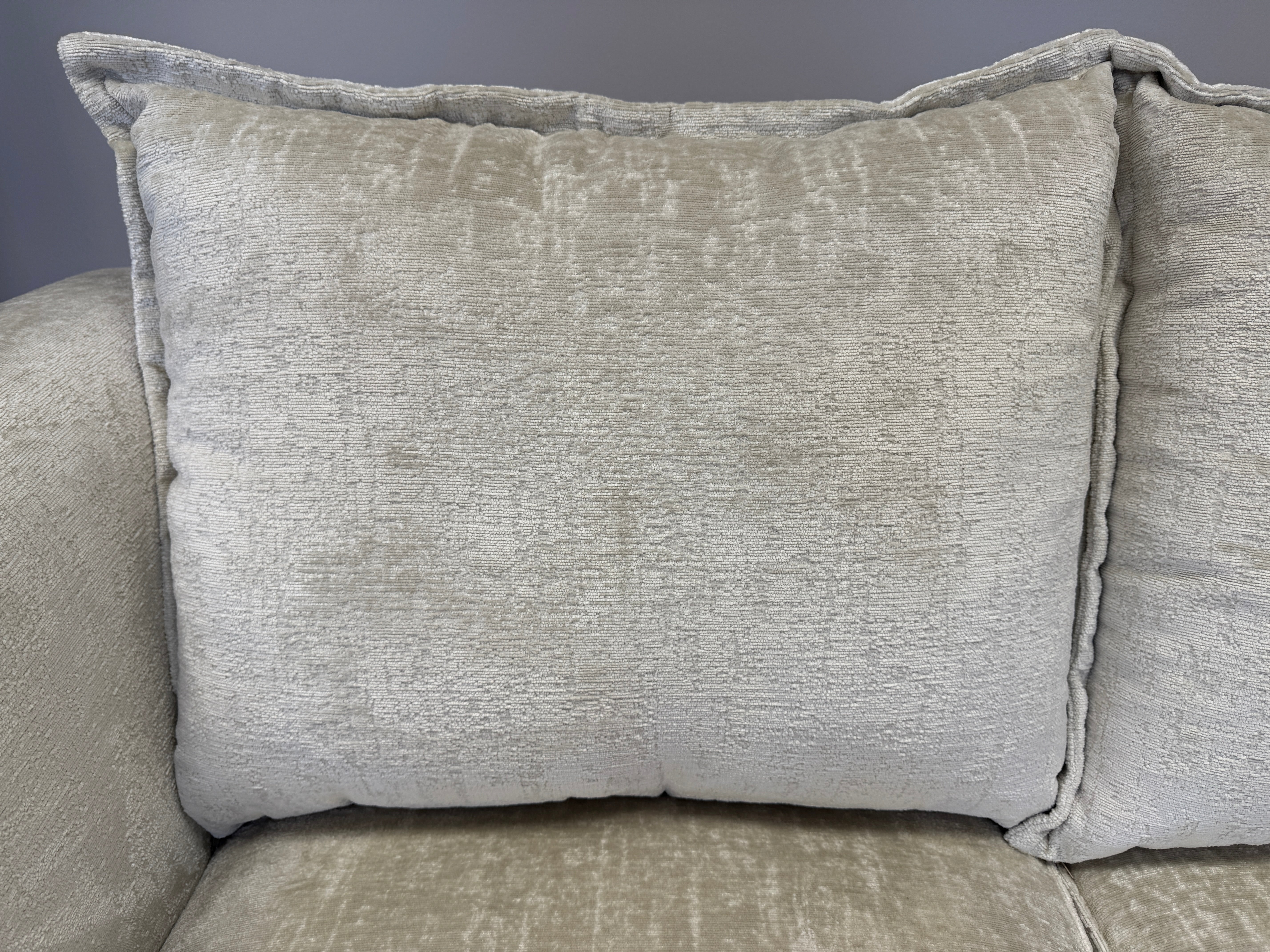 Cancun 2 seater sofa in Aaron Oyster chenille fabric