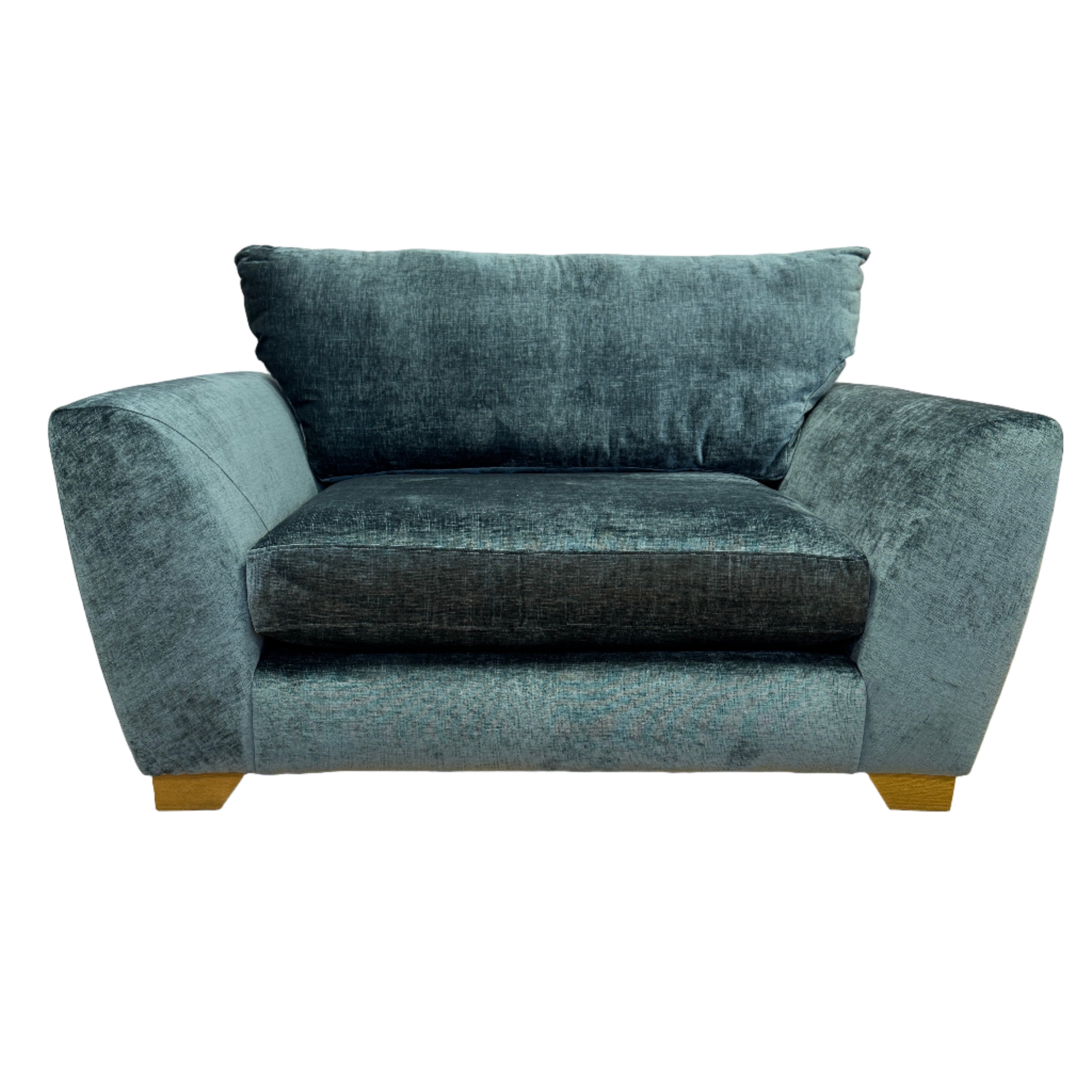 Mala large loveseat in Dion Capri textured chenille fabric