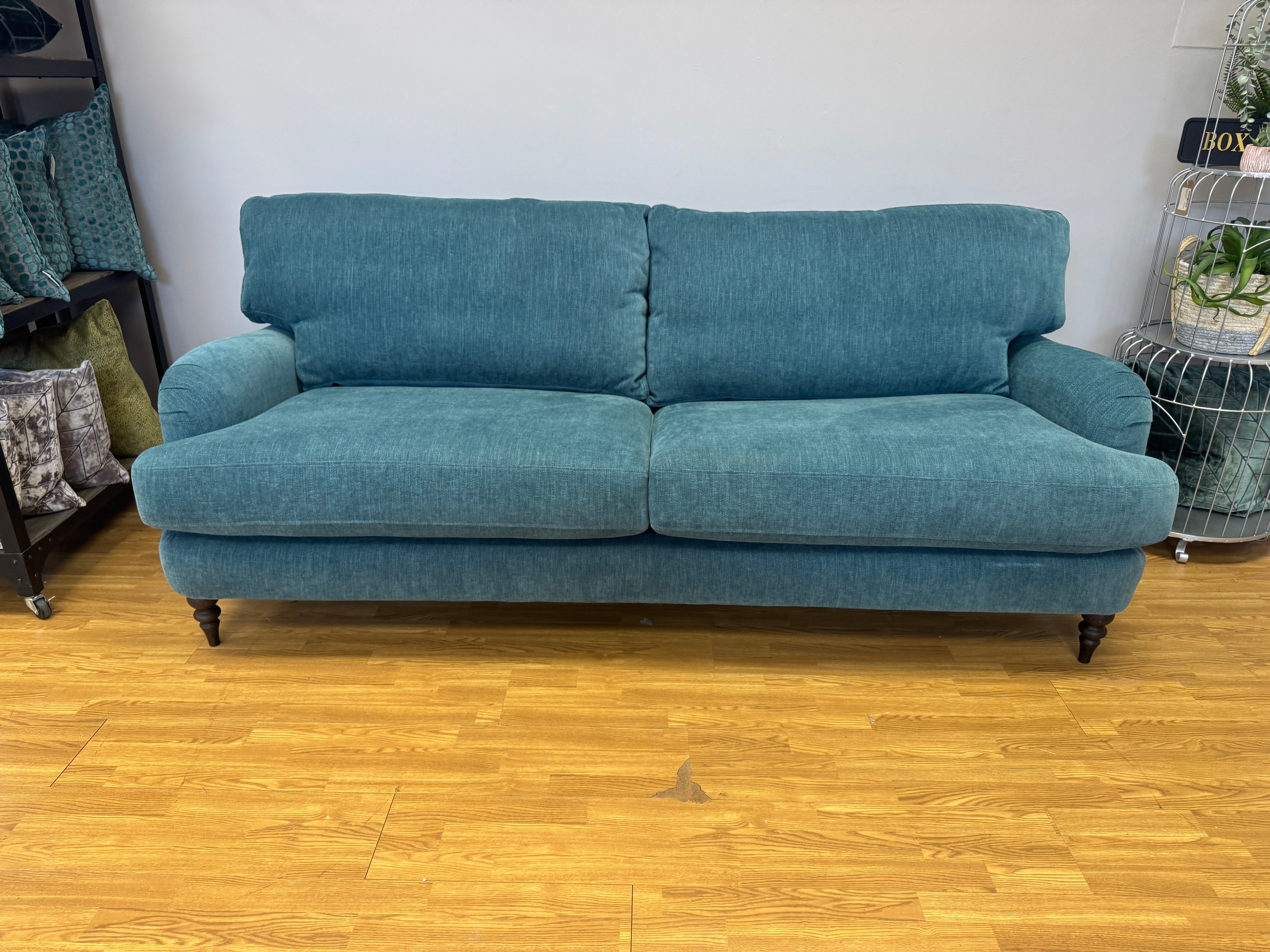 John Lewis Otley 4 seater sofa in teal chenille fabric