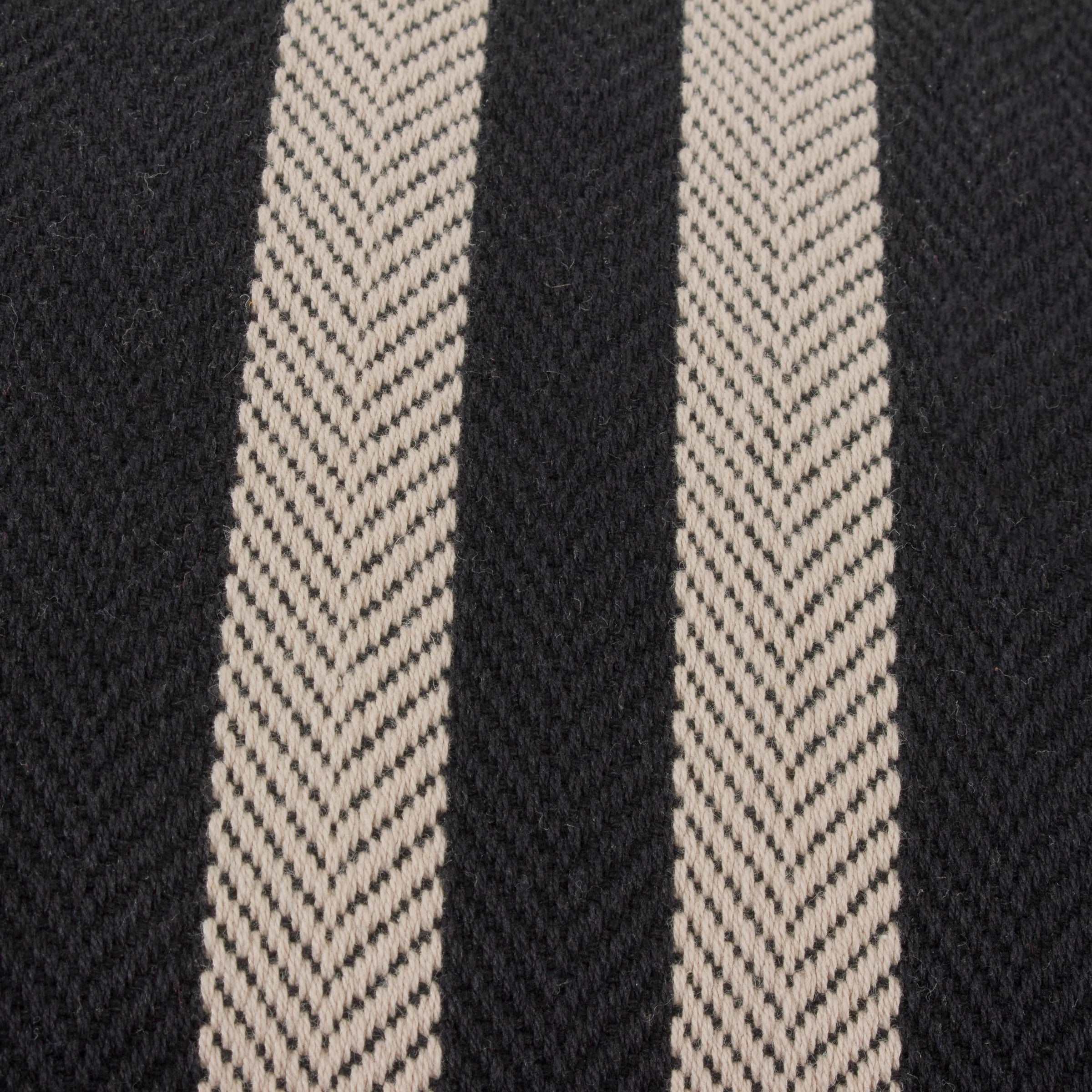 Benton Herringbone twill cotton cushion in Black 40 x 50cm