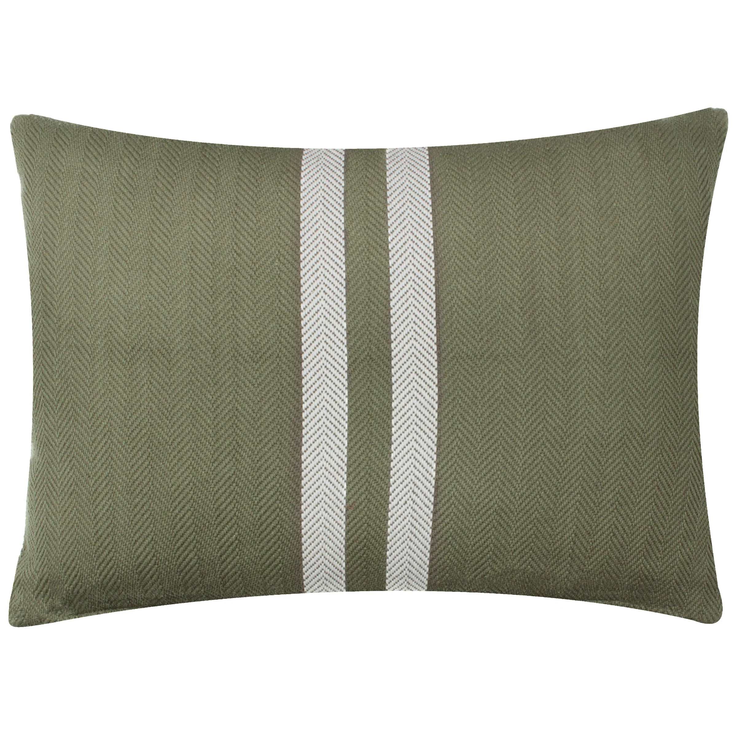 Benton Herringbone twill cotton cushion in Khaki 40 x 50cm