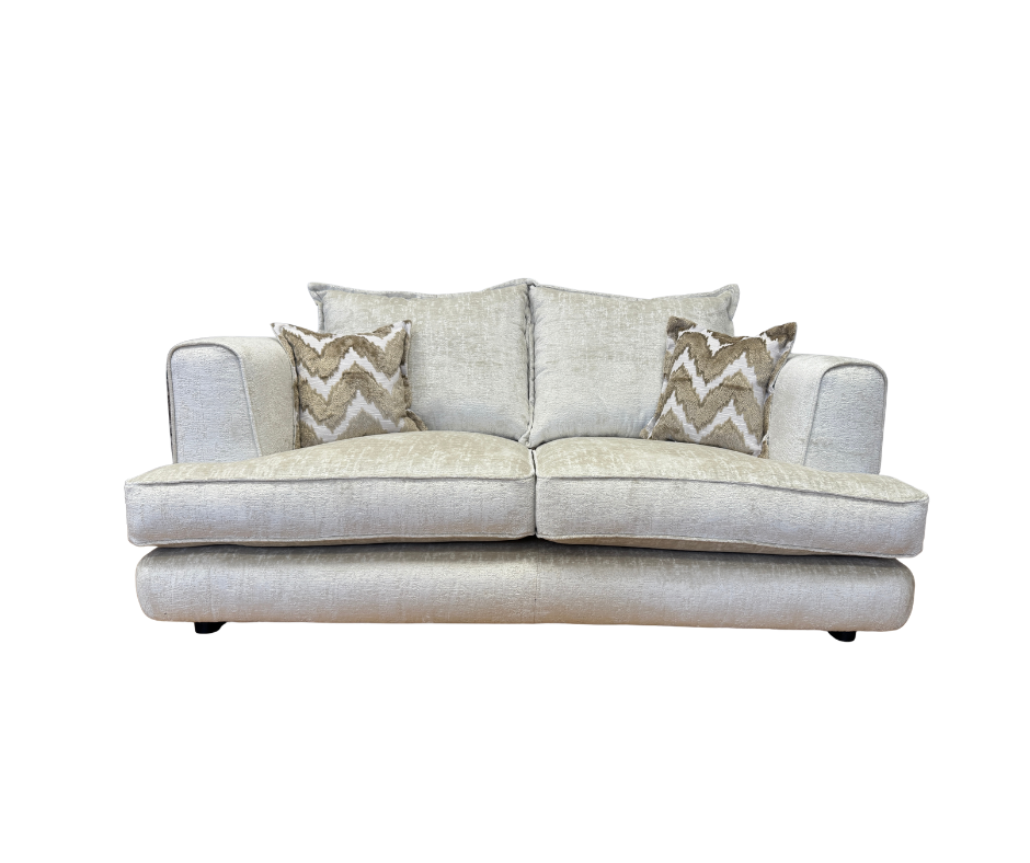 Cancun 2 seater sofa in Aaron Oyster chenille fabric