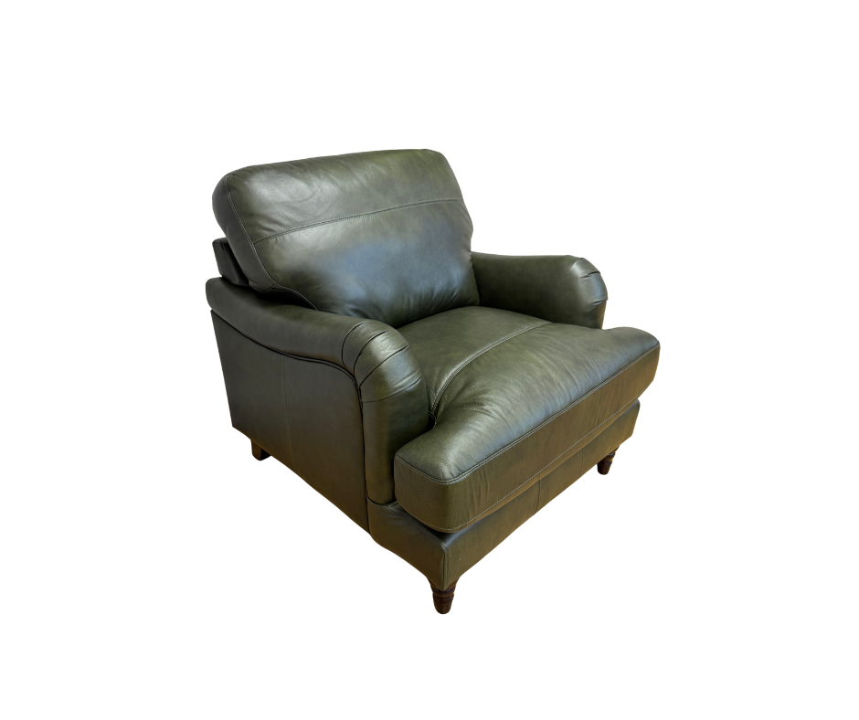 Ballina standard armchair in Turino Green leather