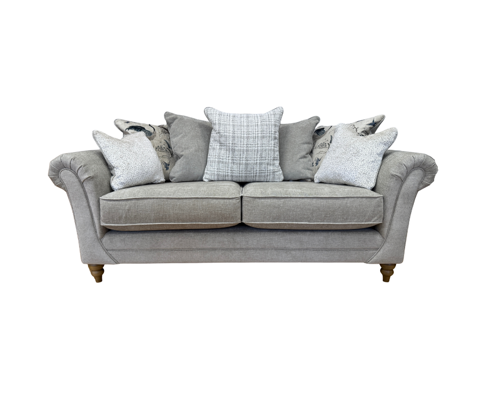 Danbury 3 seater standard back sofa in Marlon Natural fabric