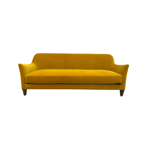 Love Your Home Bloomsbury large 3 seater sofa in Mohair velvet Topaz (mustard) fabric