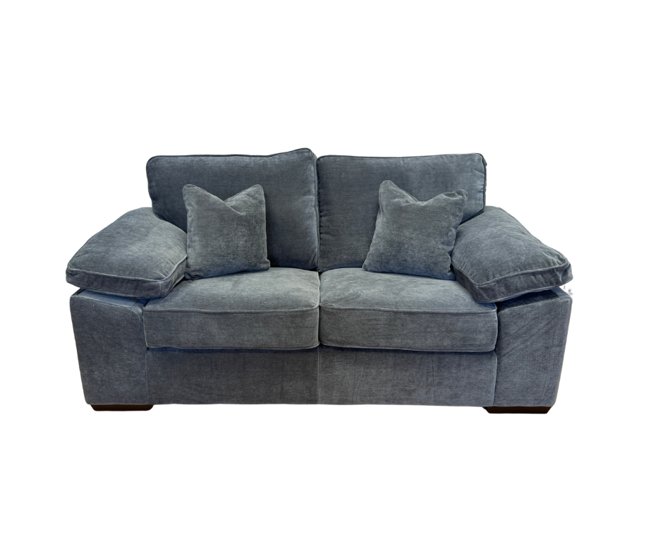 Brixton 2 seater standard back sofa in Villa Grey chenille fabric