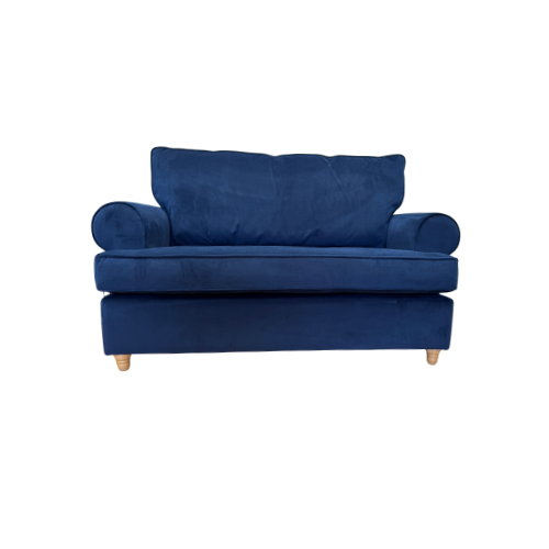 Willow & Hall Buttermere loveseat in Navy blue velvet