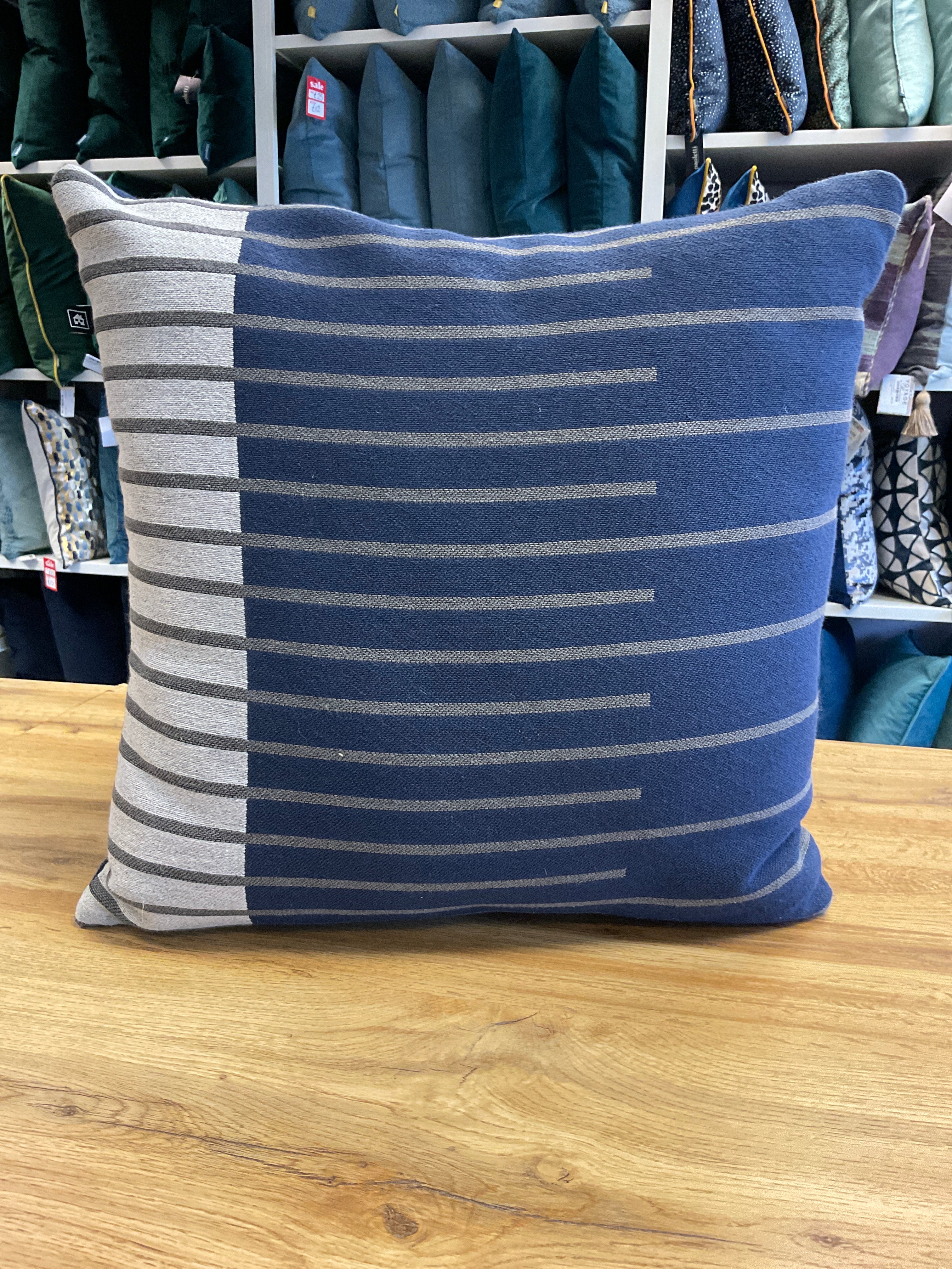 Grand Designs 50 x 50cm navy blue & grey cushion