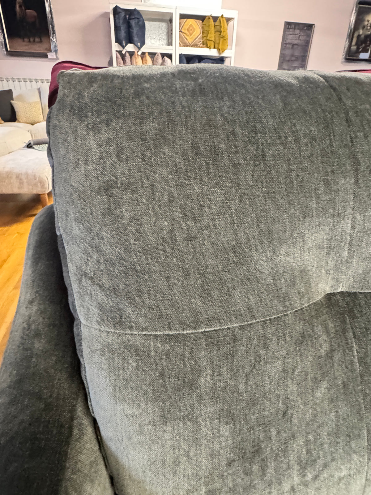 Loften loveseat in Spruce green soft chenille fabric