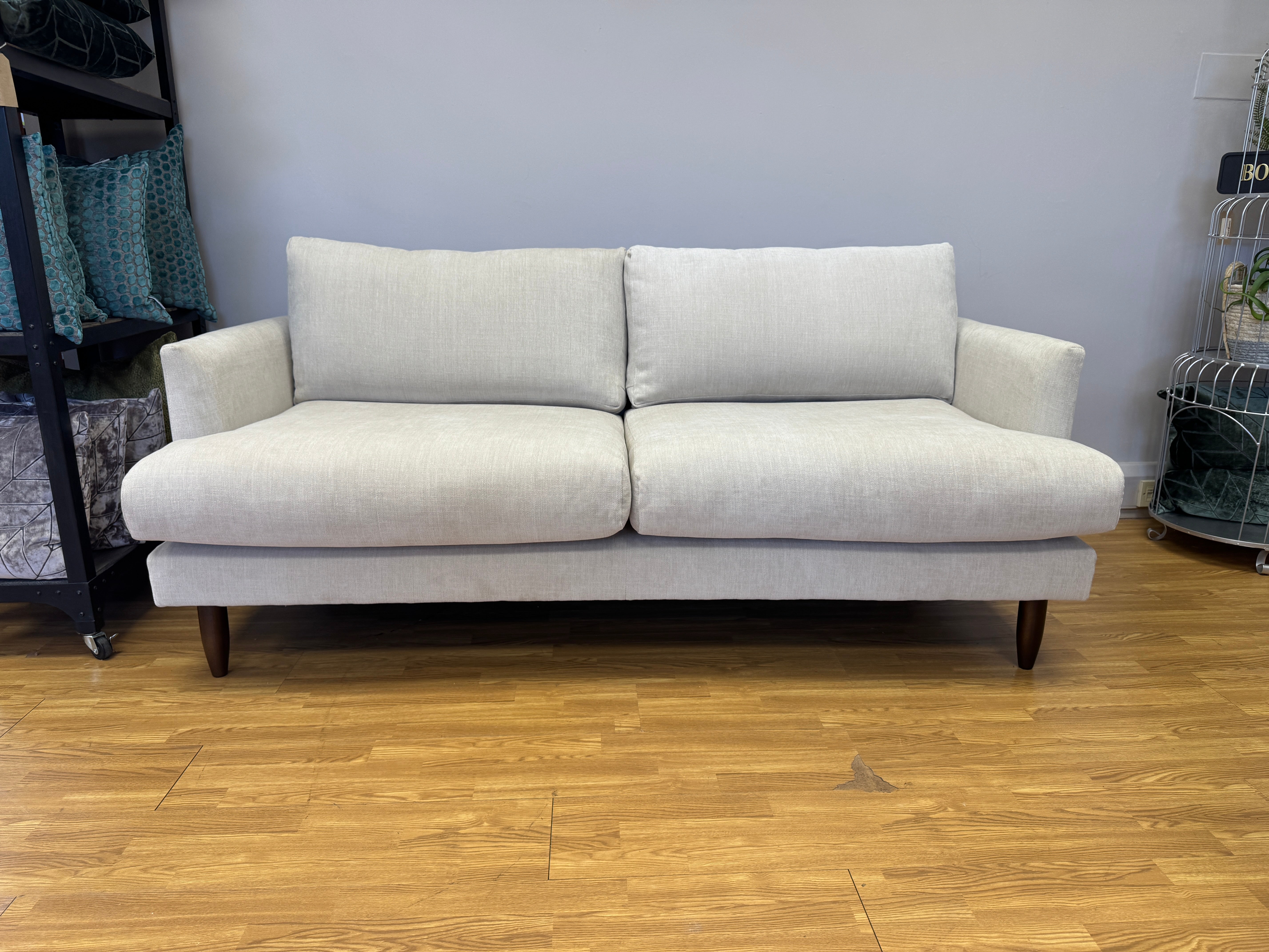 Sofology designer 3 seater sofa in natural skinny cotton fabric