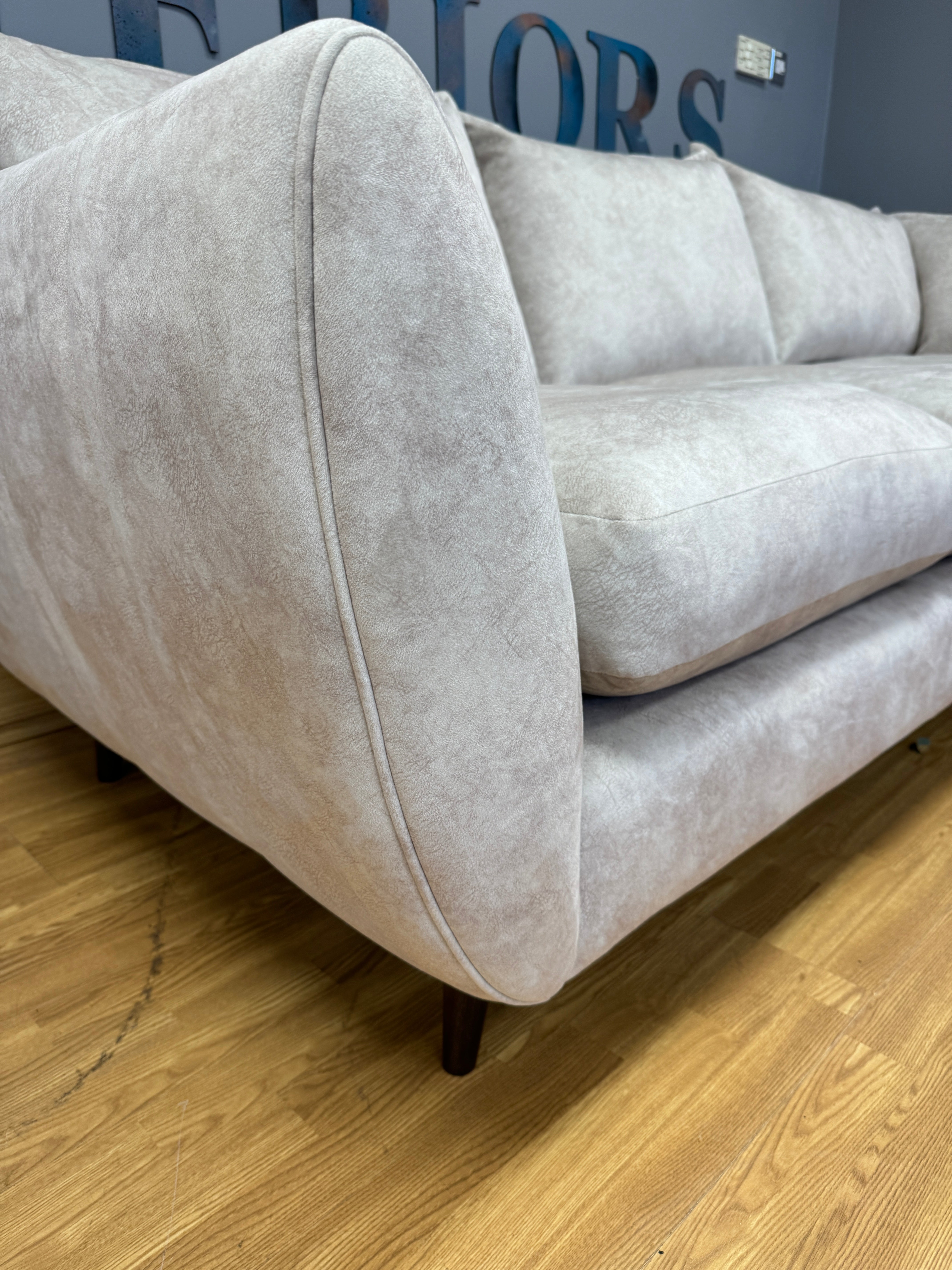 SOFOLOGY ARYA right facing 2 piece corner sofa in natural cream marble velvet