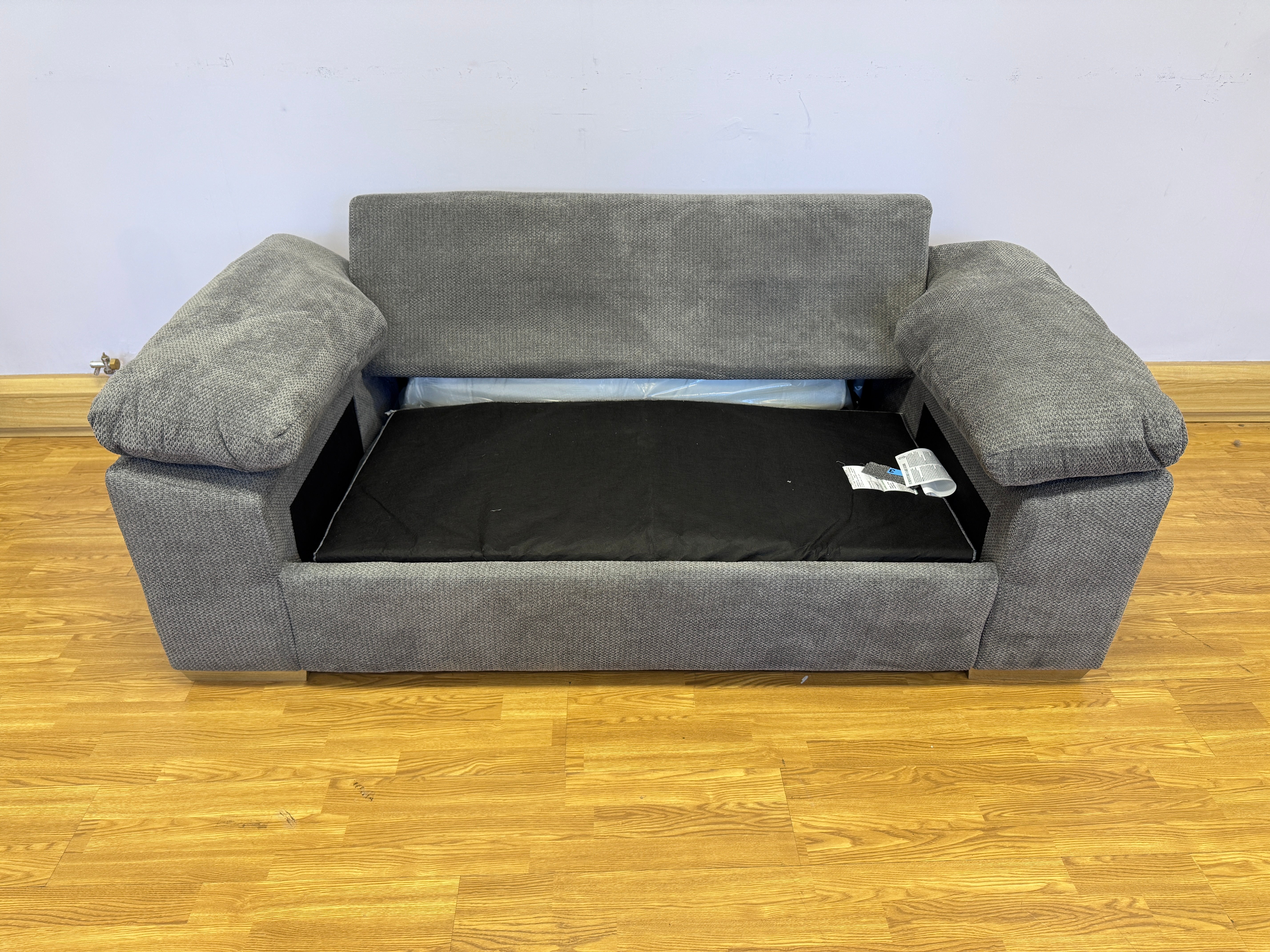 Dexter 2 seater standard back sofa bed in Rich Charcoal fabric