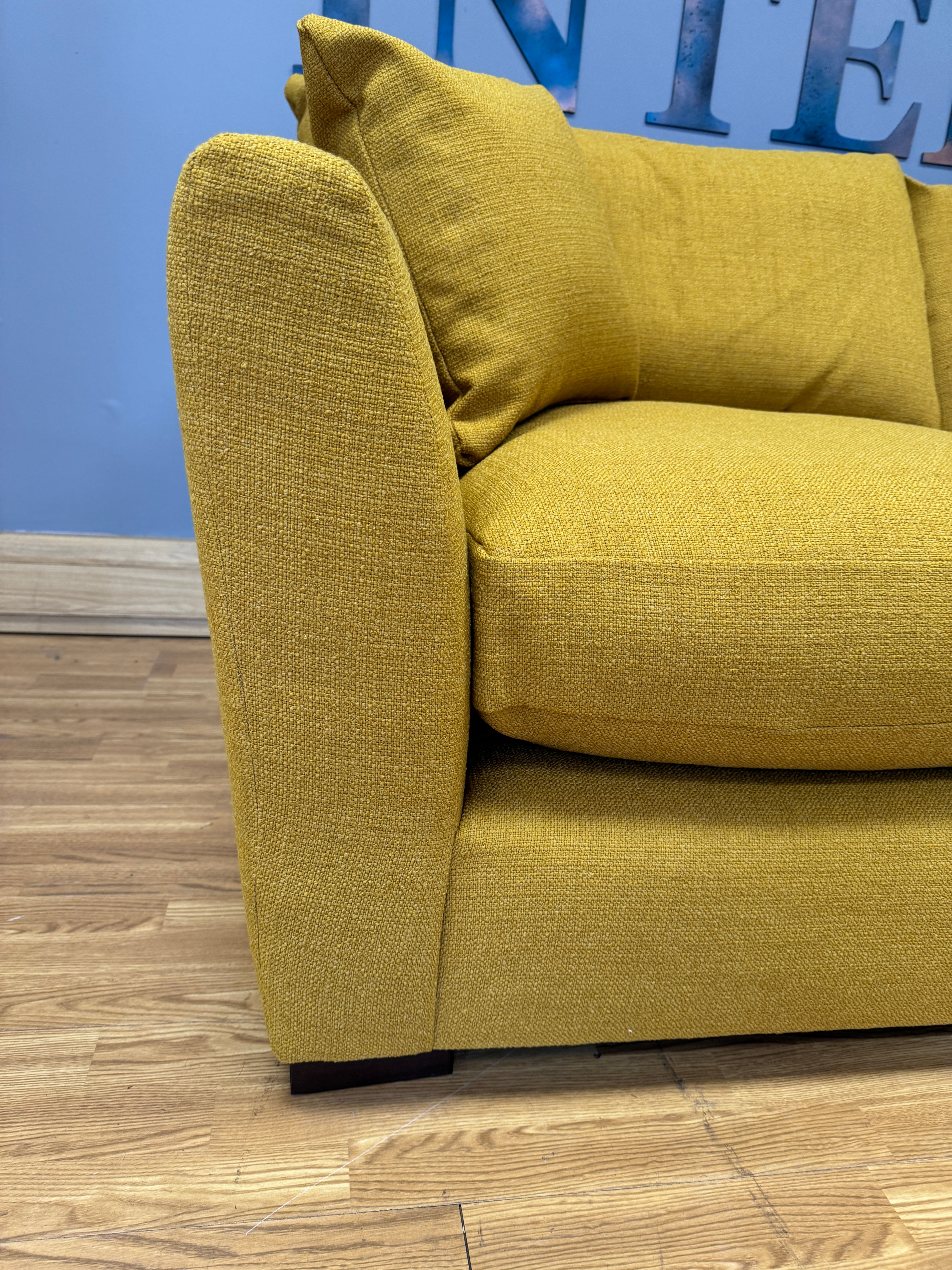 SEATTLE 2 piece right facing corner sofa in Urey Mustard weave fabric