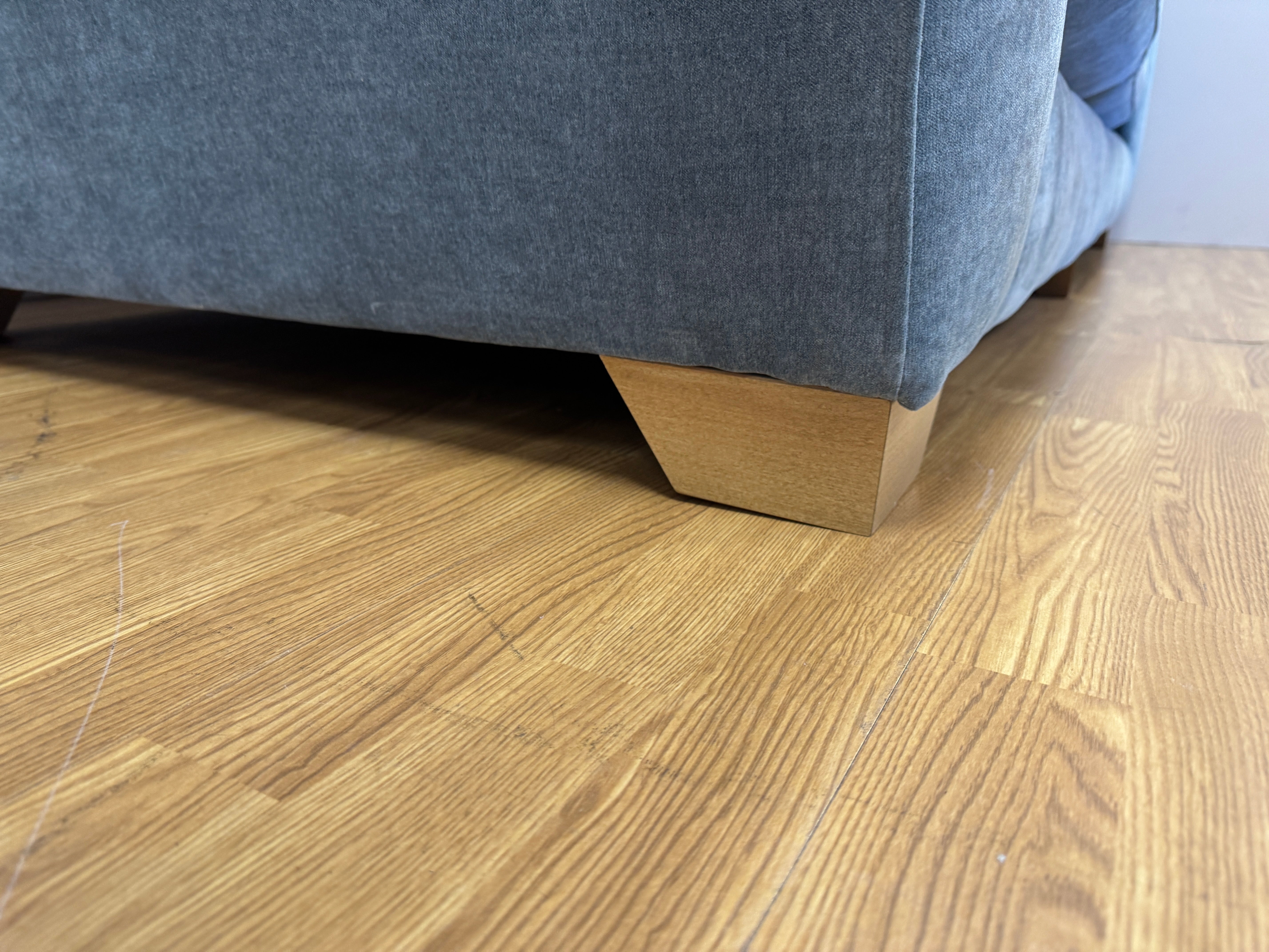 Mala 4 seater split sofa in Ellis Aqua blue fabric