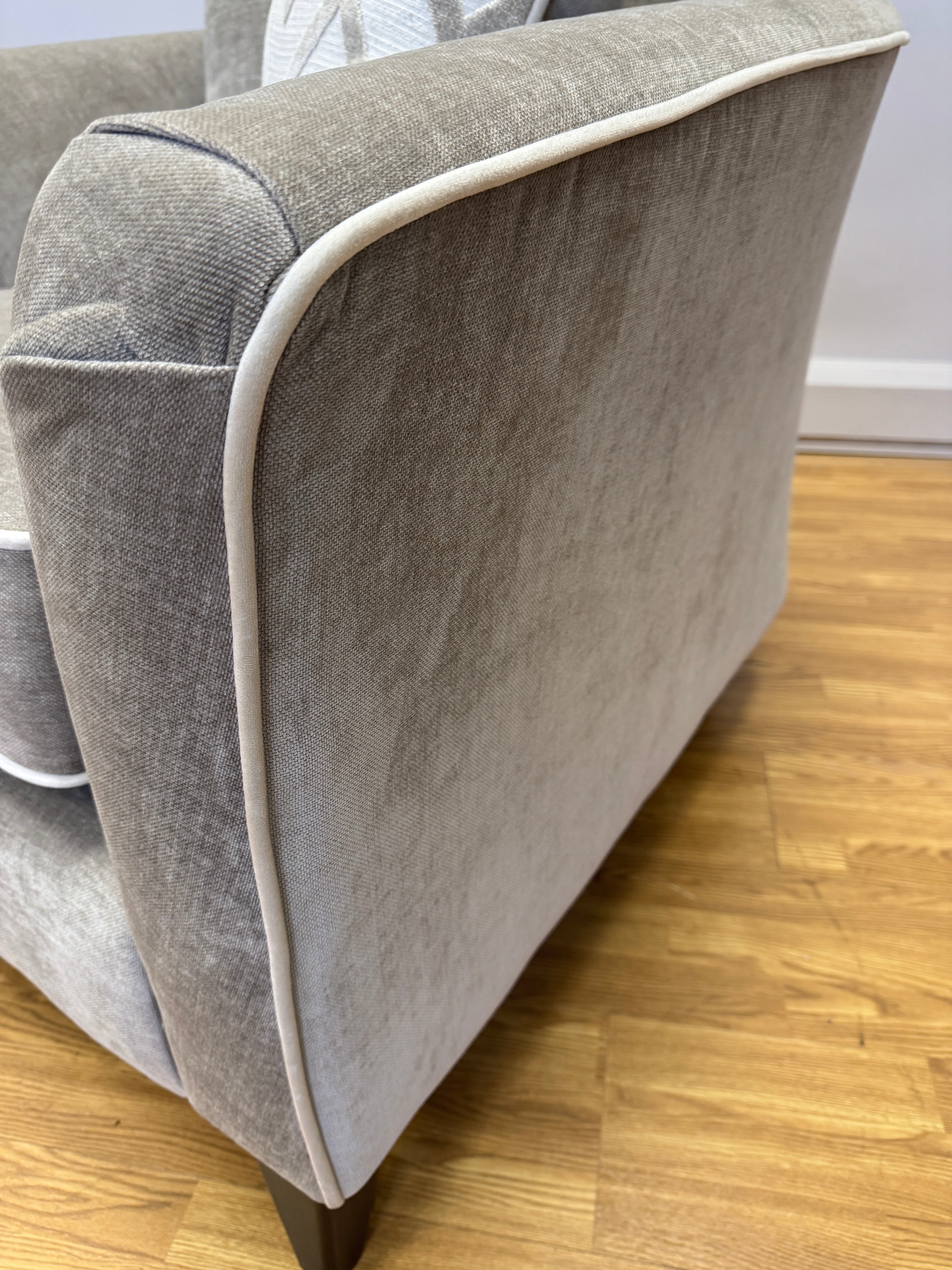 Soho accent Armchair in Garda Acier taupe fabric