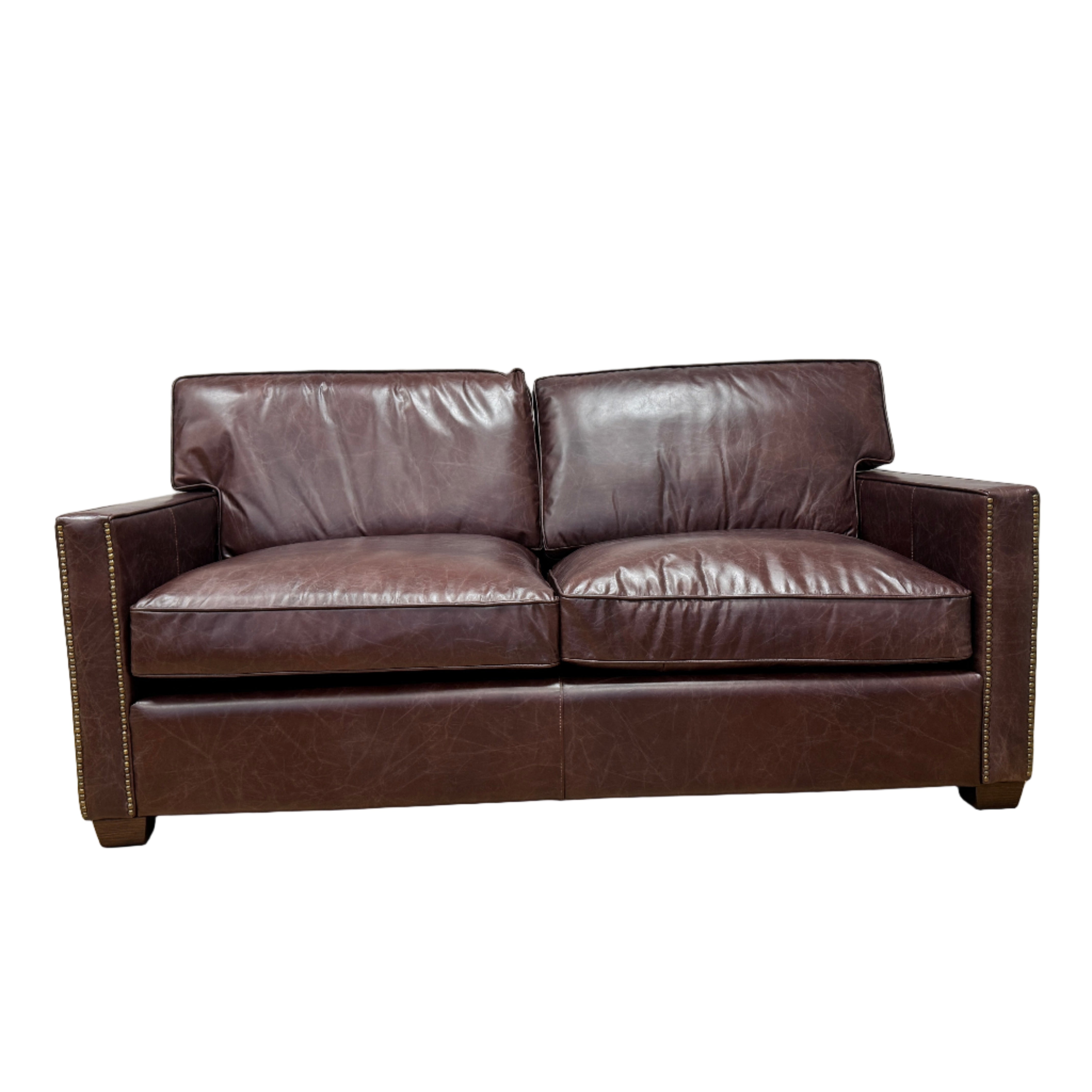 Timothy Oulton Viscount William 2 seater standard back sofa in Vagabond Red rich leather