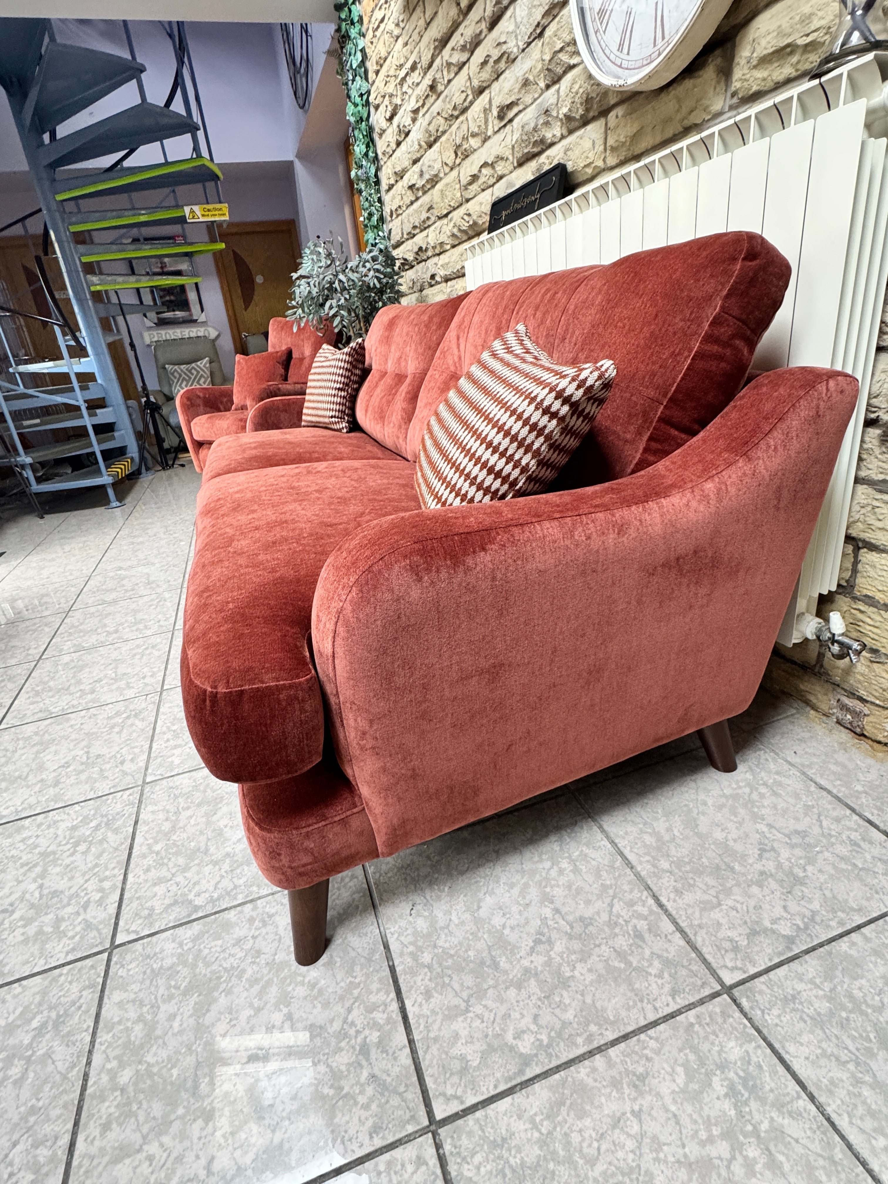 Loften large 3 seater standard back sofa in Witton Brick chenille