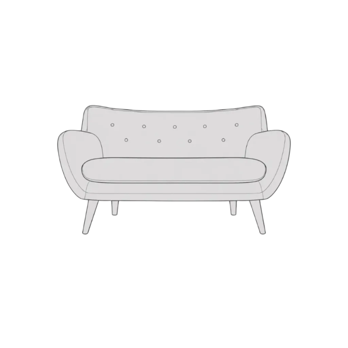 Samantha small slim bench seat sofa