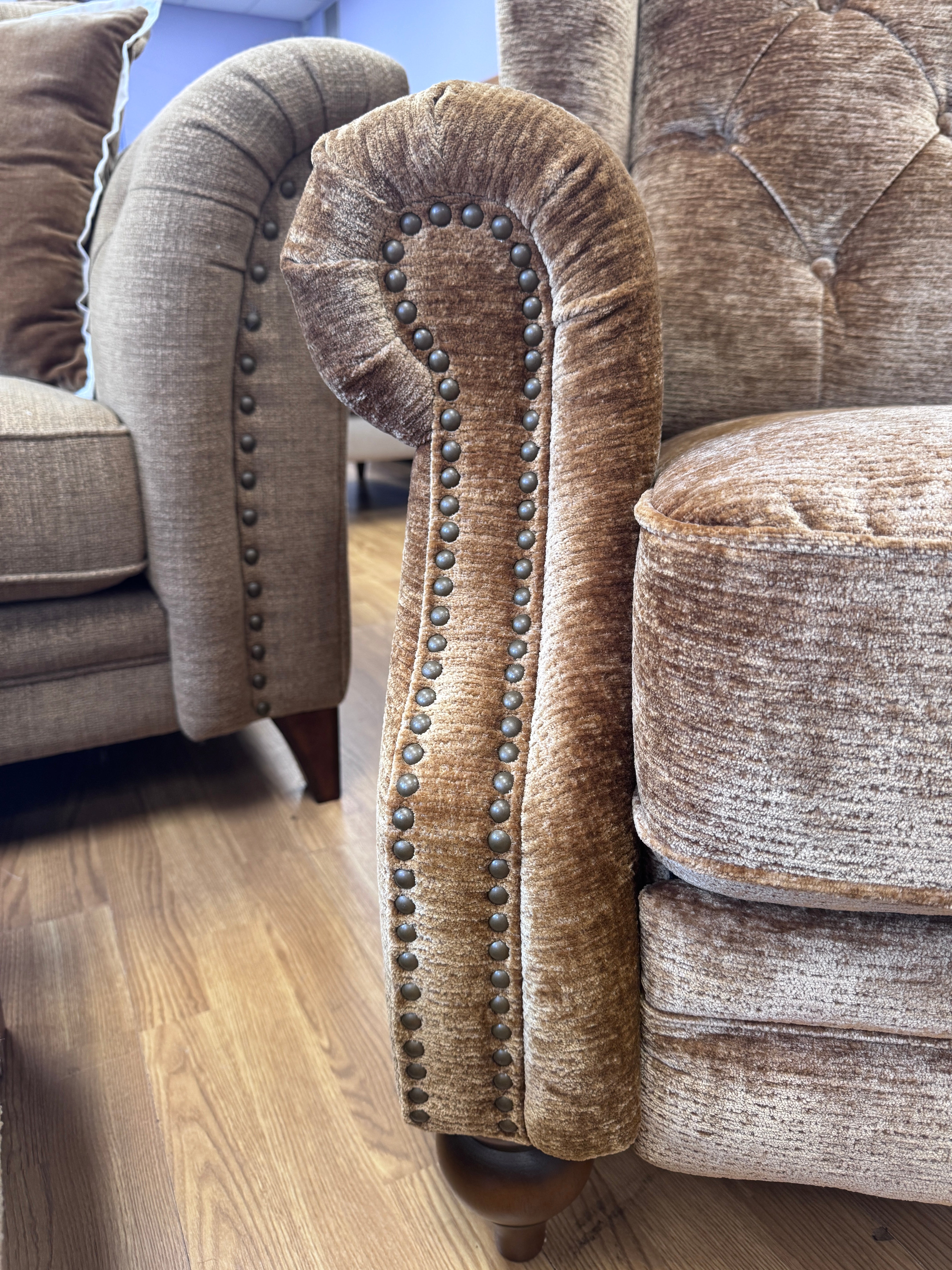 Buckingham electric power reclining armchair in premium harvest fabric