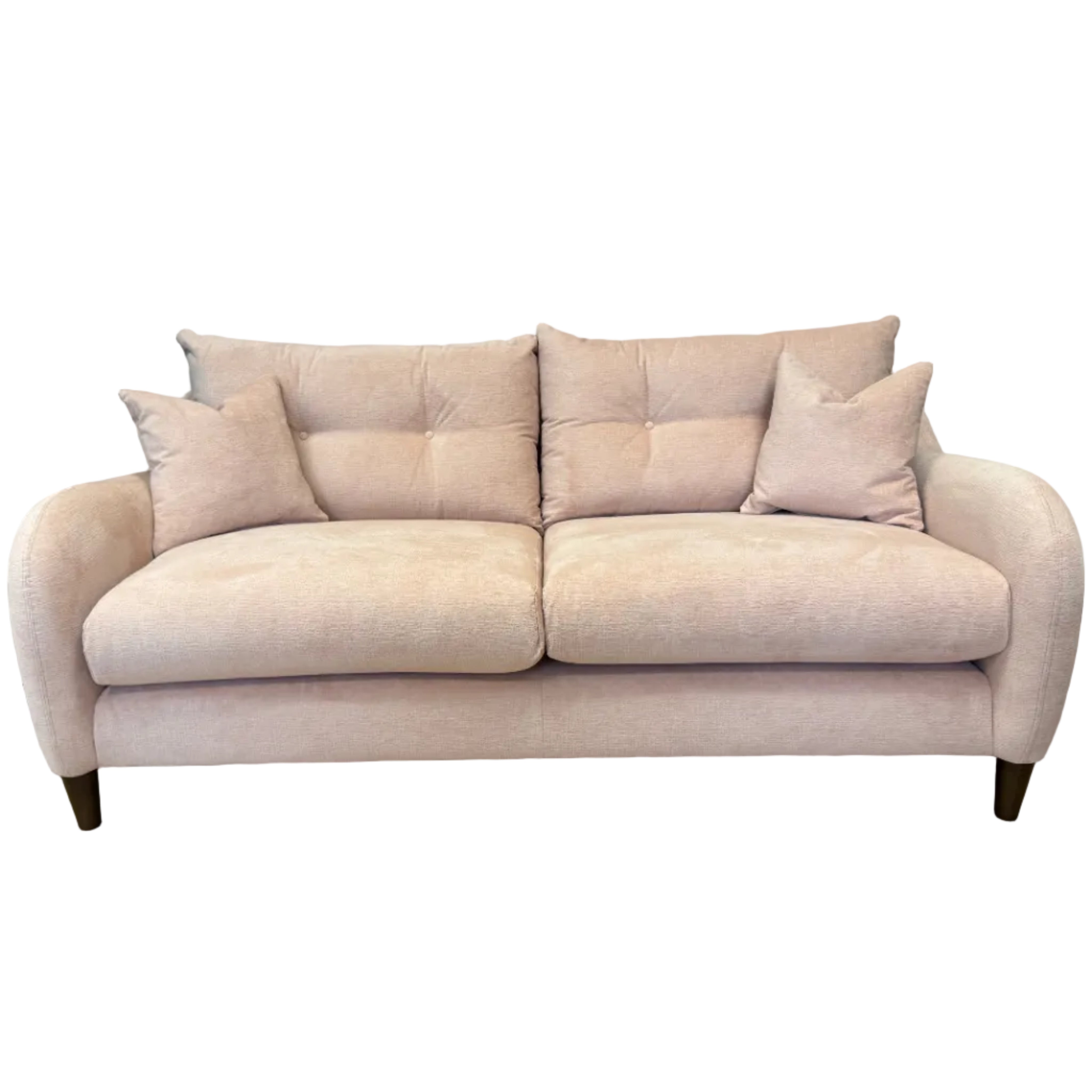 Ambleside 3 seater standard back sofa in Vogue Dusty Pink fabric