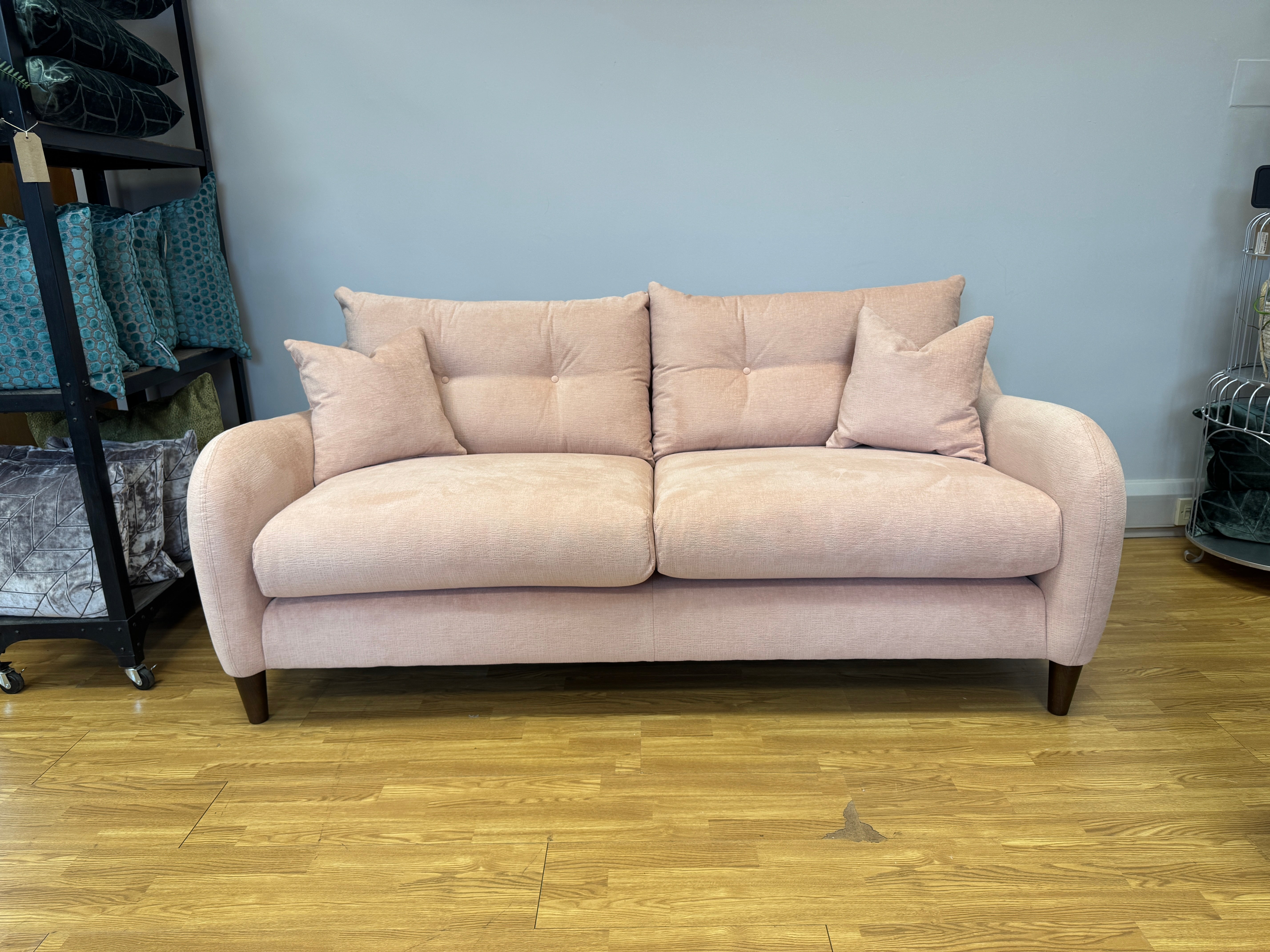 Ambleside 3 seater standard back sofa in Vogue Dusty Pink fabric